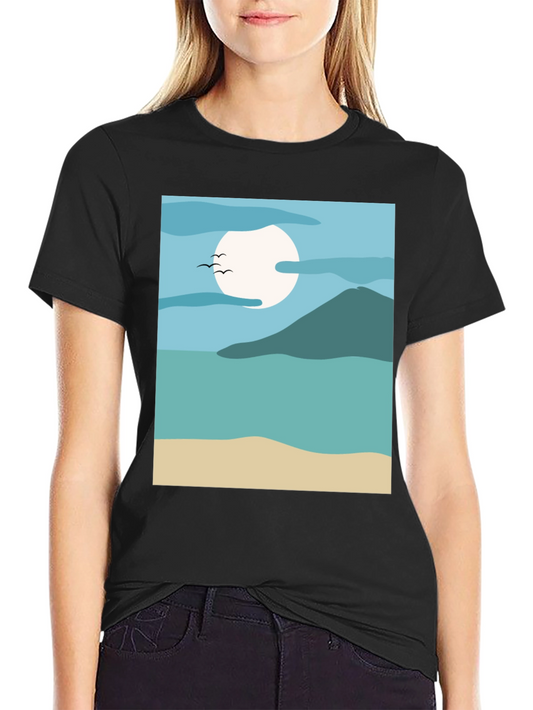 Abstract Seascape Graphic Tee - Modern Design
