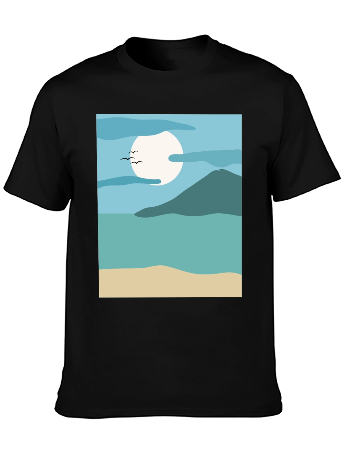 Abstract Seascape Graphic Tee - Modern Design