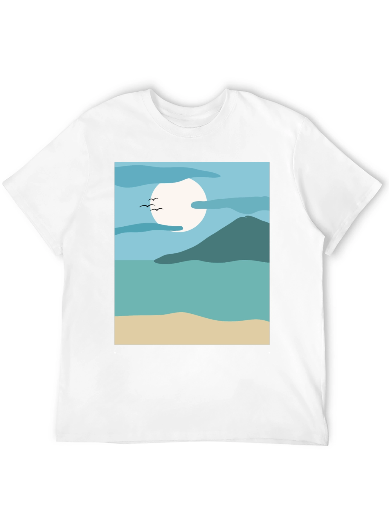 Abstract Seascape Graphic Tee - Modern Design
