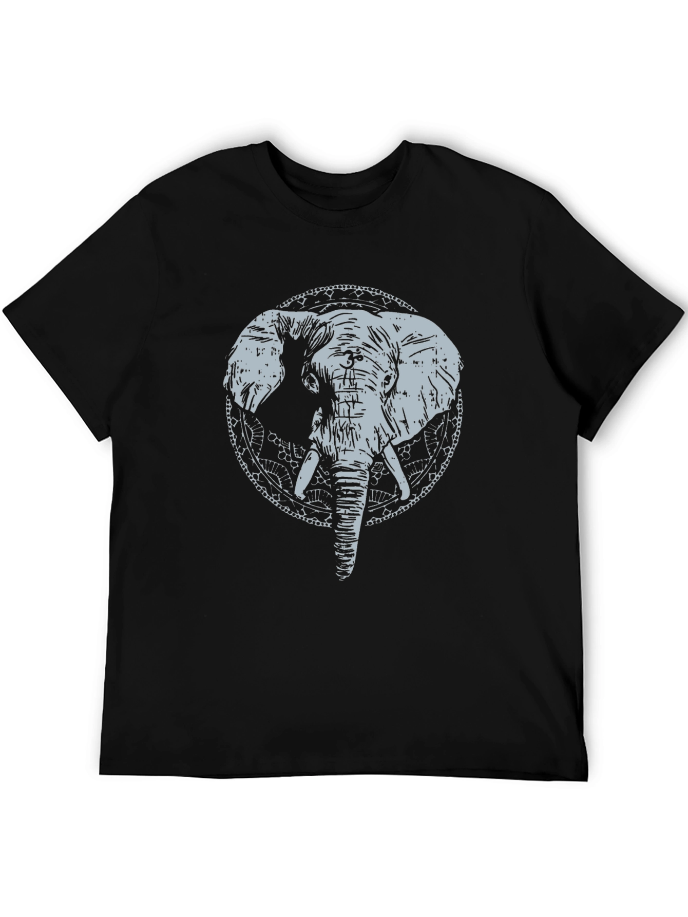 Elephant Graphic Print Crew Neck T-Shirt