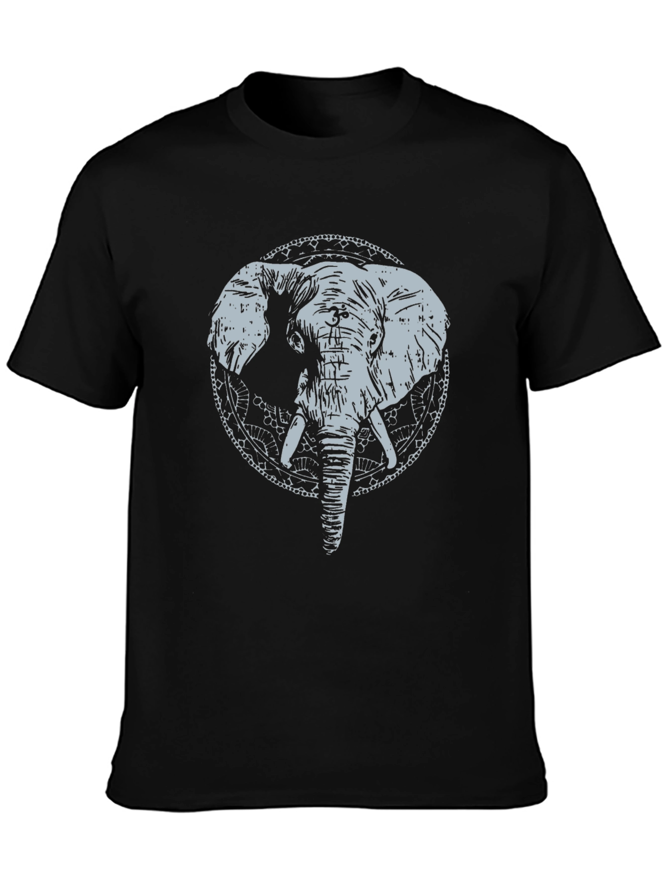 Elephant Graphic Print Crew Neck T-Shirt