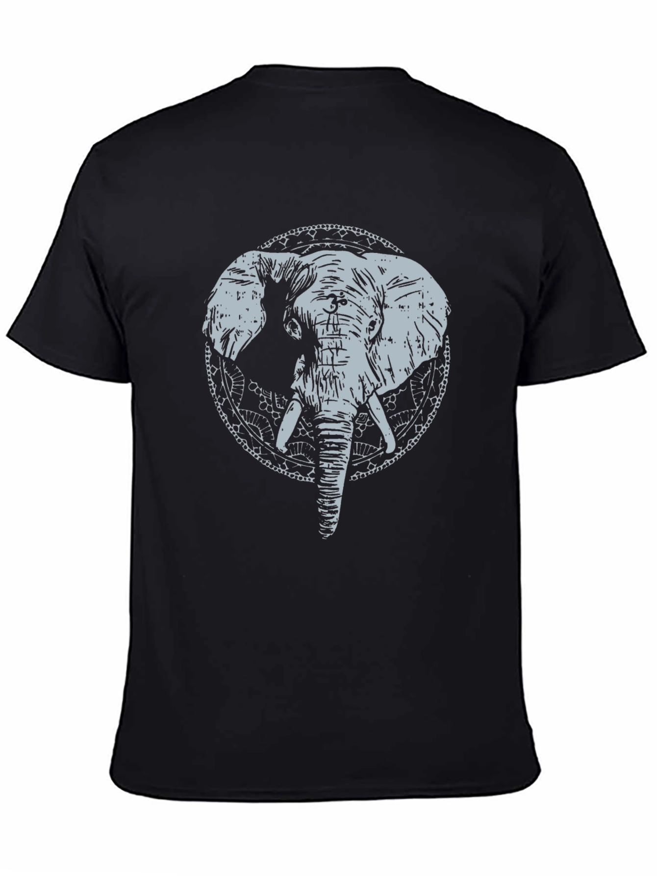 Elephant Graphic Print Crew Neck T-Shirt