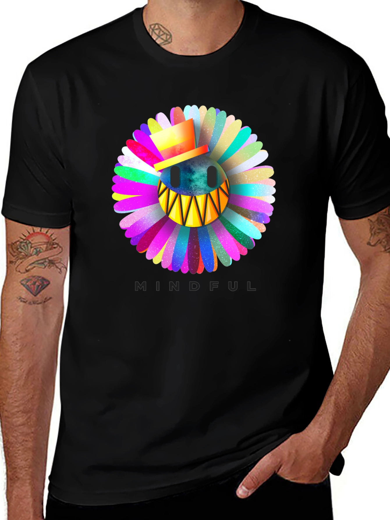 Mindful Smiley Face Flower T-Shirt