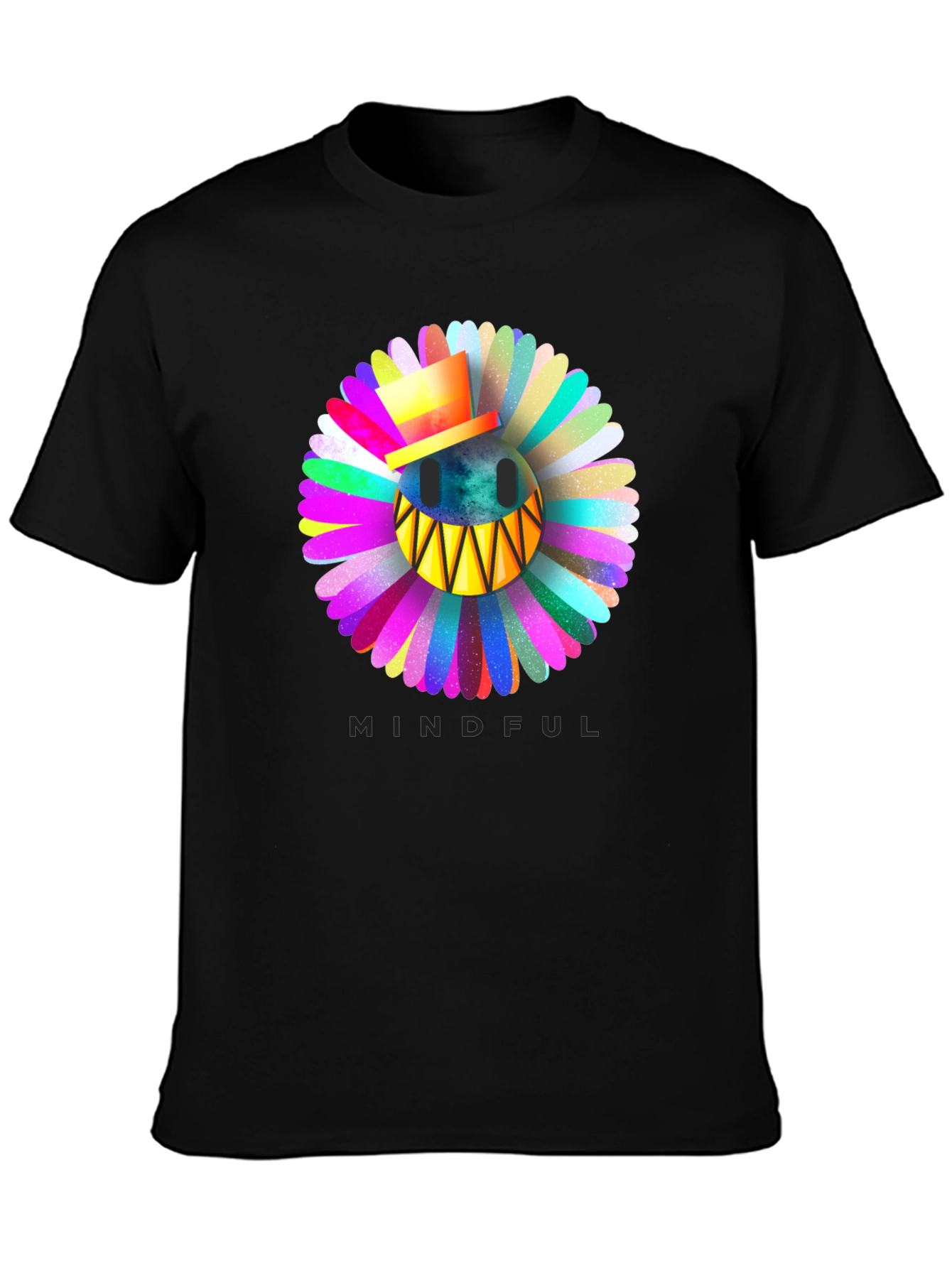 Mindful Smiley Face Flower T-Shirt