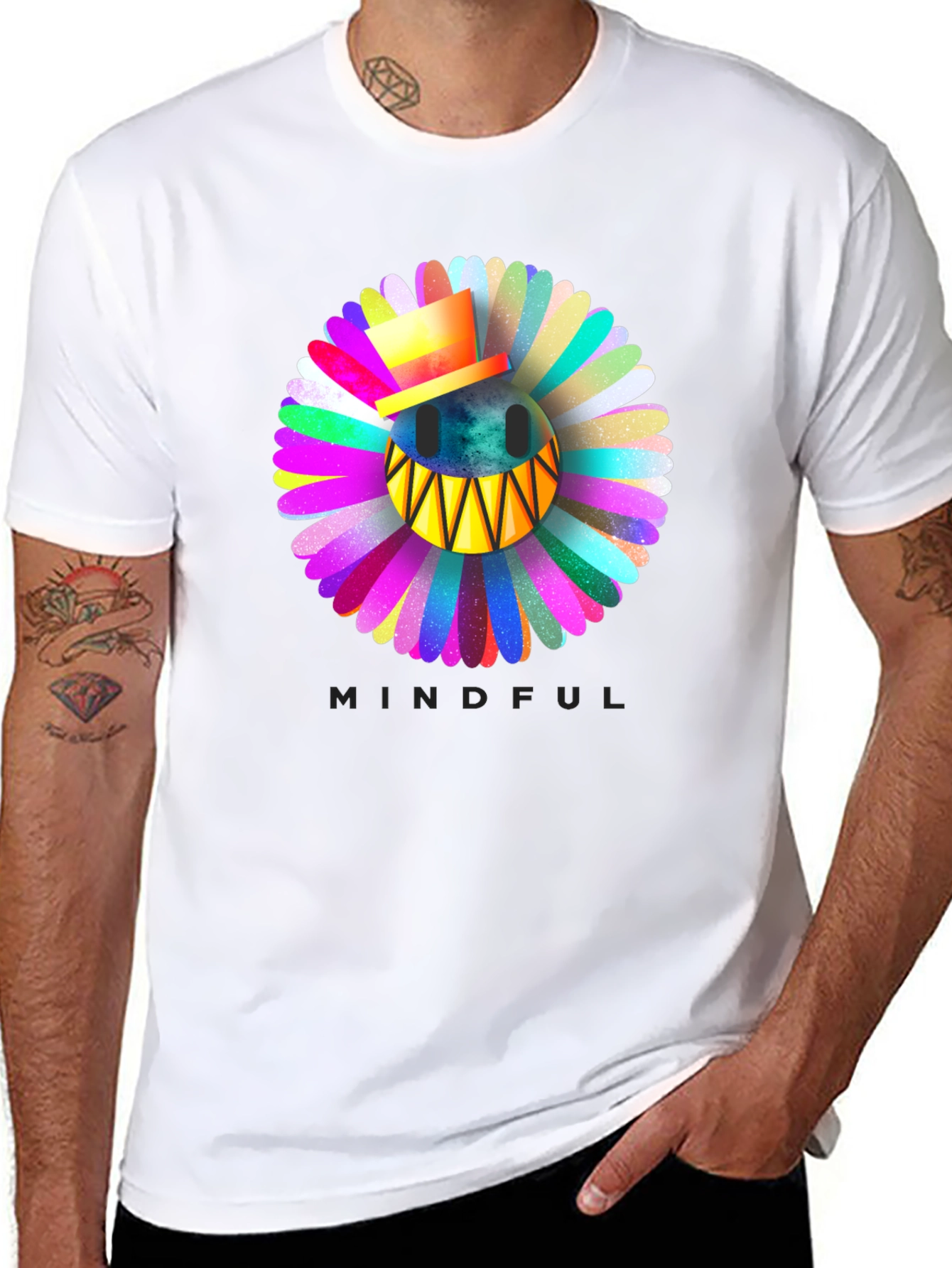 Mindful Smiley Face Flower T-Shirt