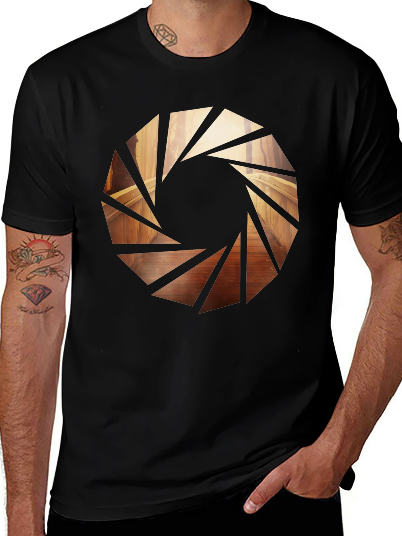 Aperture Graphic Black Tee