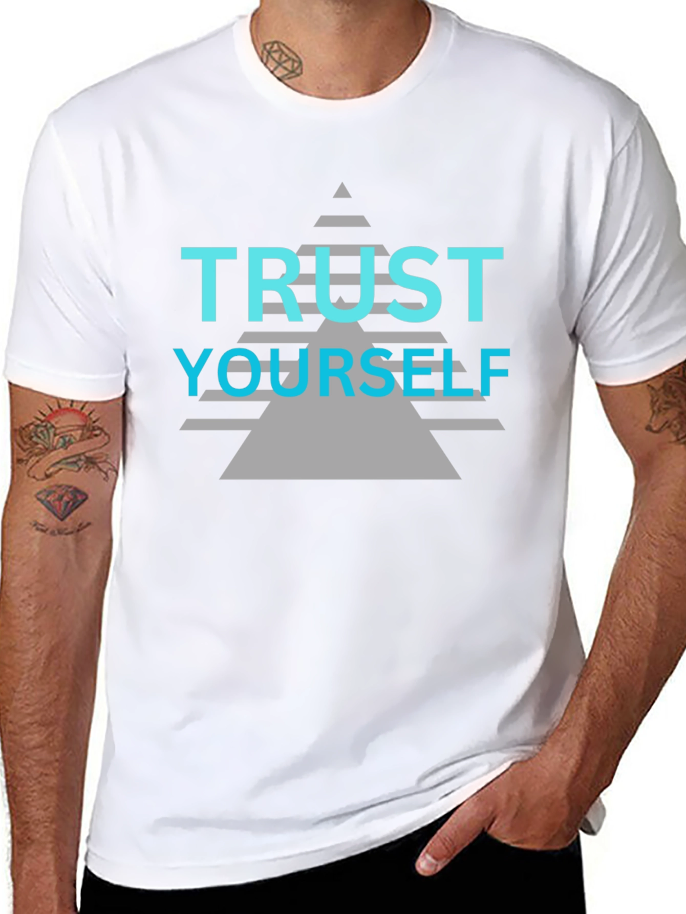 Trust Yourself Graphic Tee - Black Cotton Casual