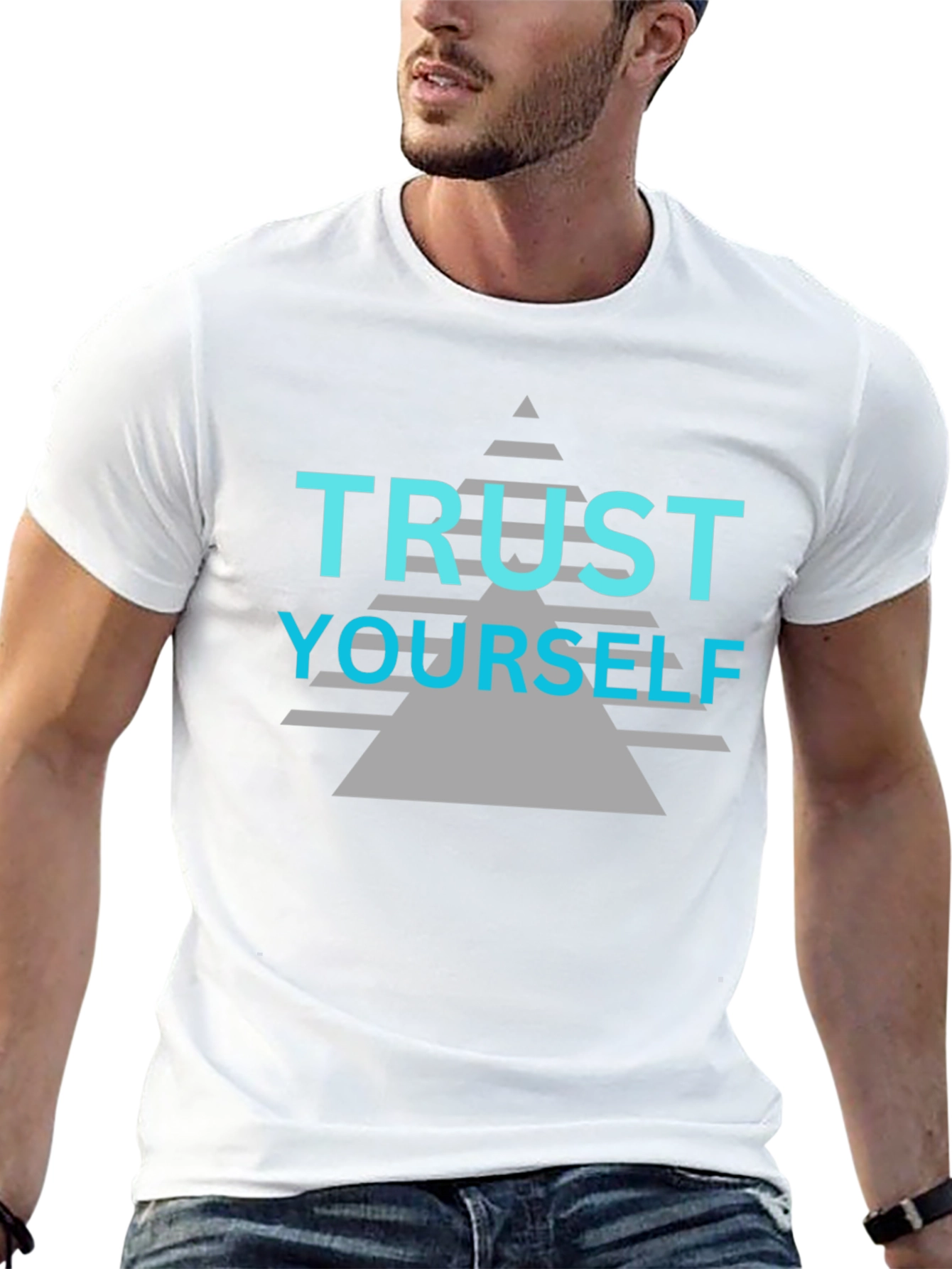 Trust Yourself Graphic Tee - Black Cotton Casual