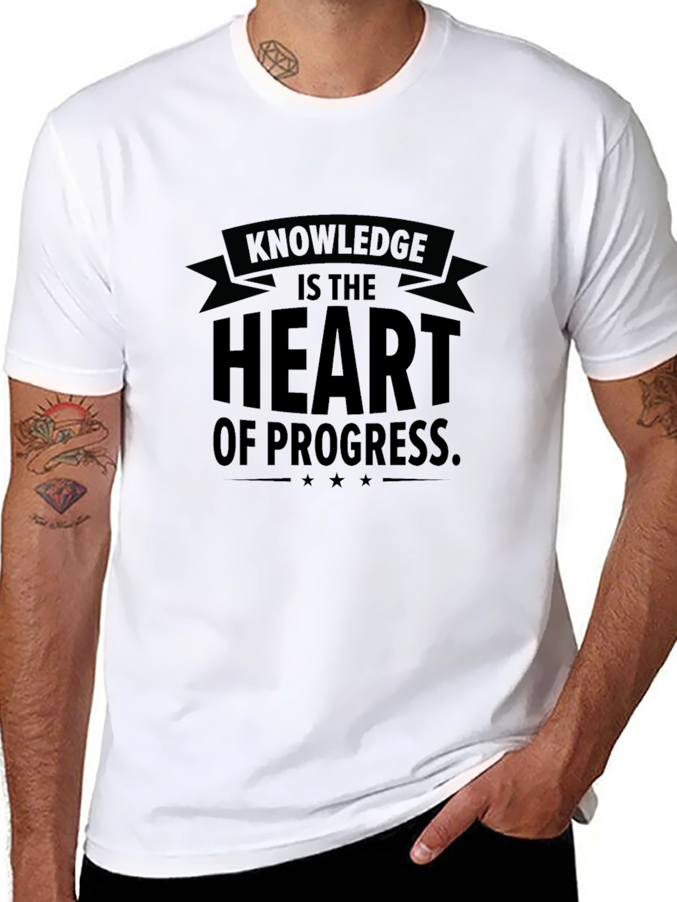 Knowledge is the Heart of Progress Mens T-Shirt