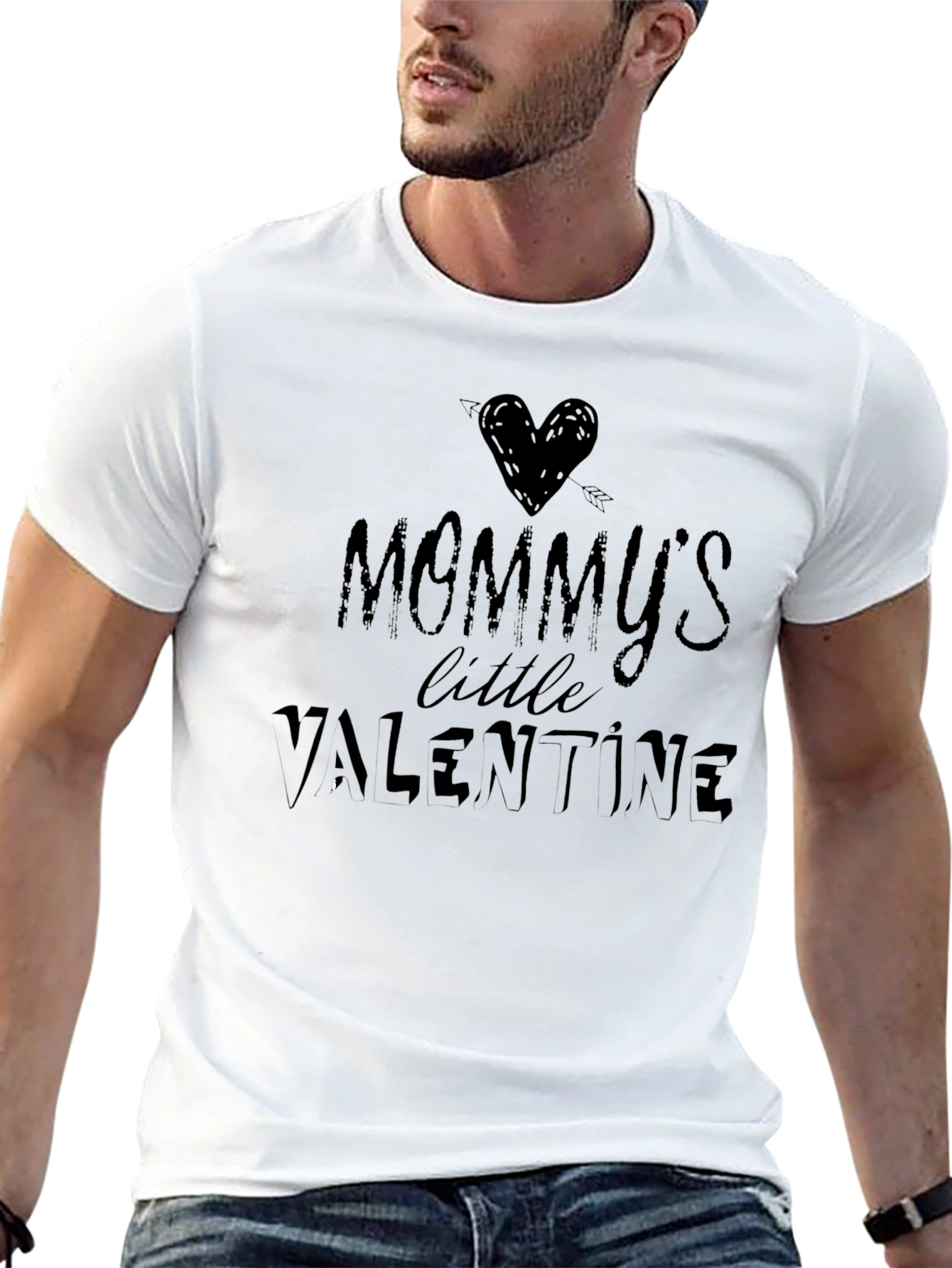 Mommys Little Valentine Black T-Shirt
