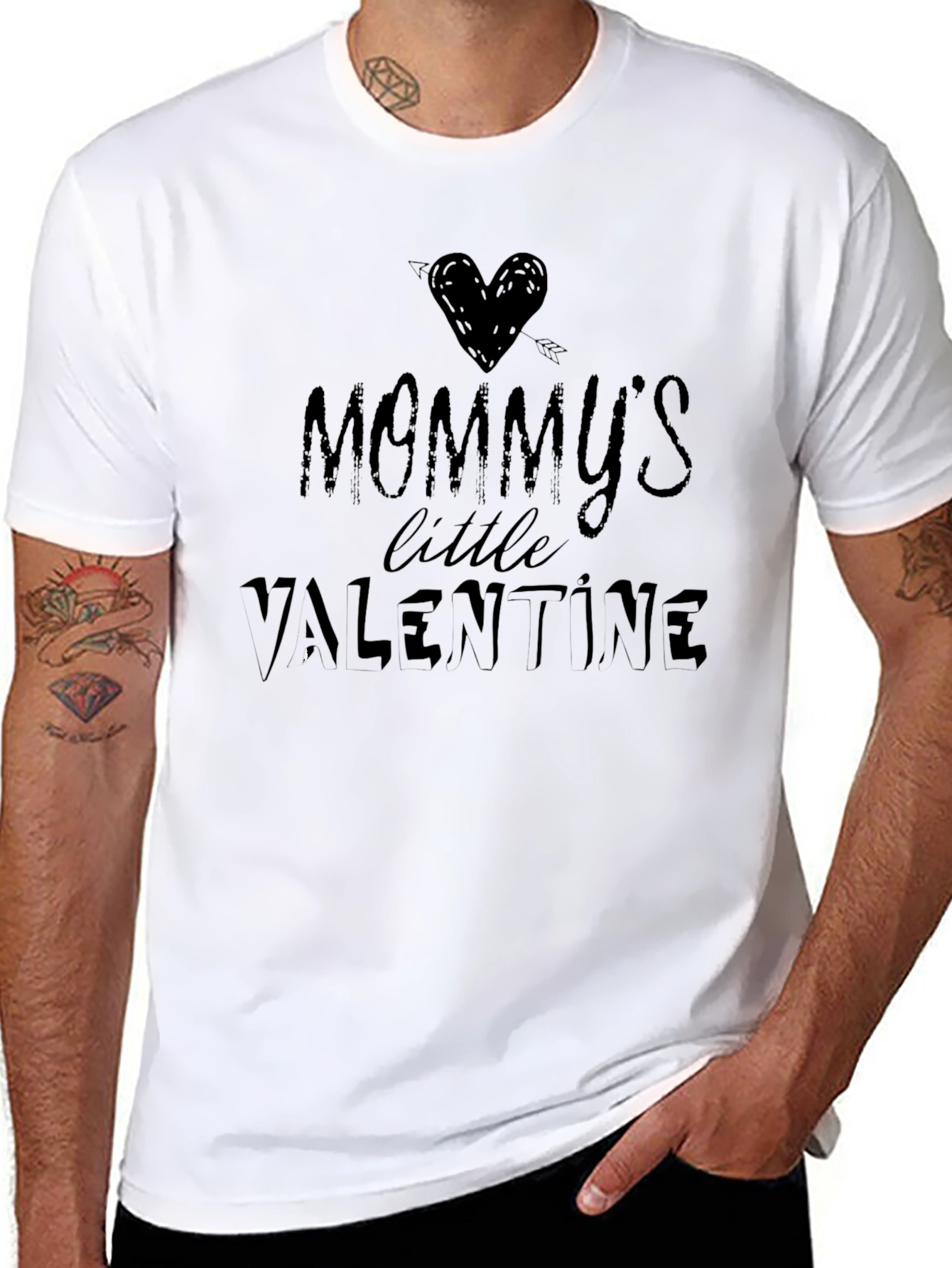 Mommys Little Valentine Black T-Shirt
