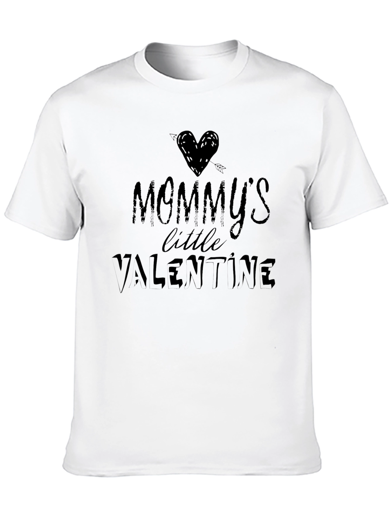 Mommys Little Valentine Black T-Shirt