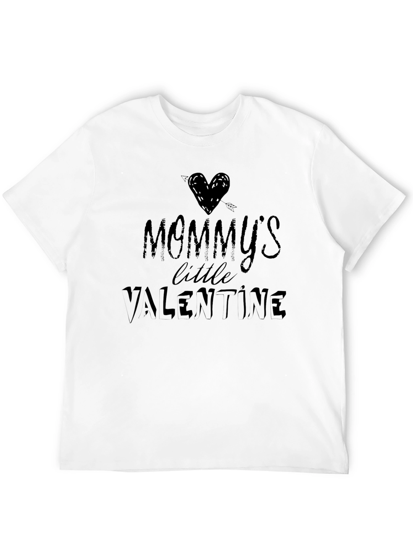 Mommys Little Valentine Black T-Shirt