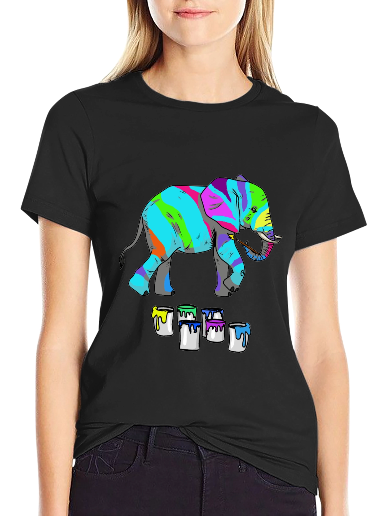 Colorful Elephant Painting T-Shirt