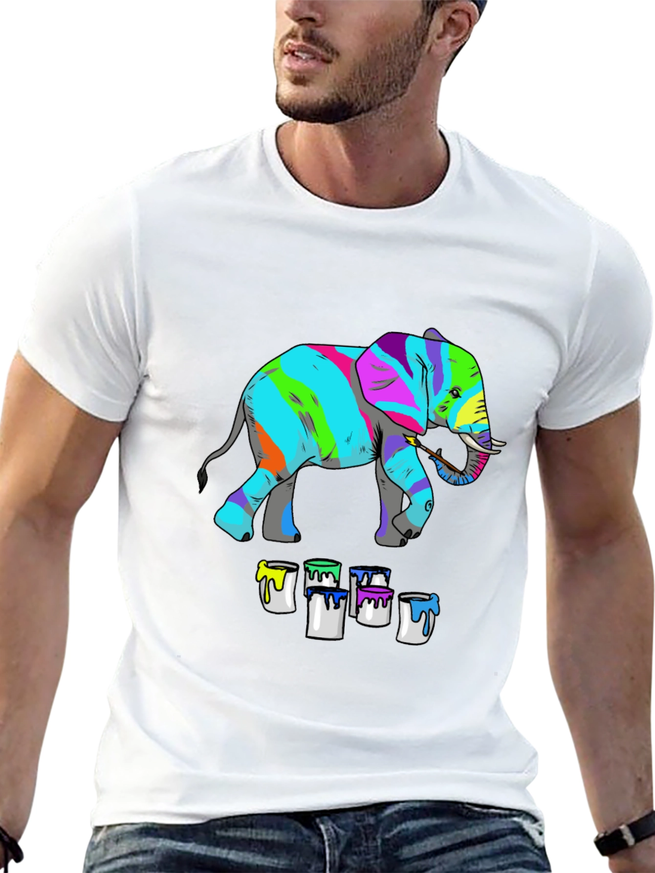 Colorful Elephant Painting T-Shirt