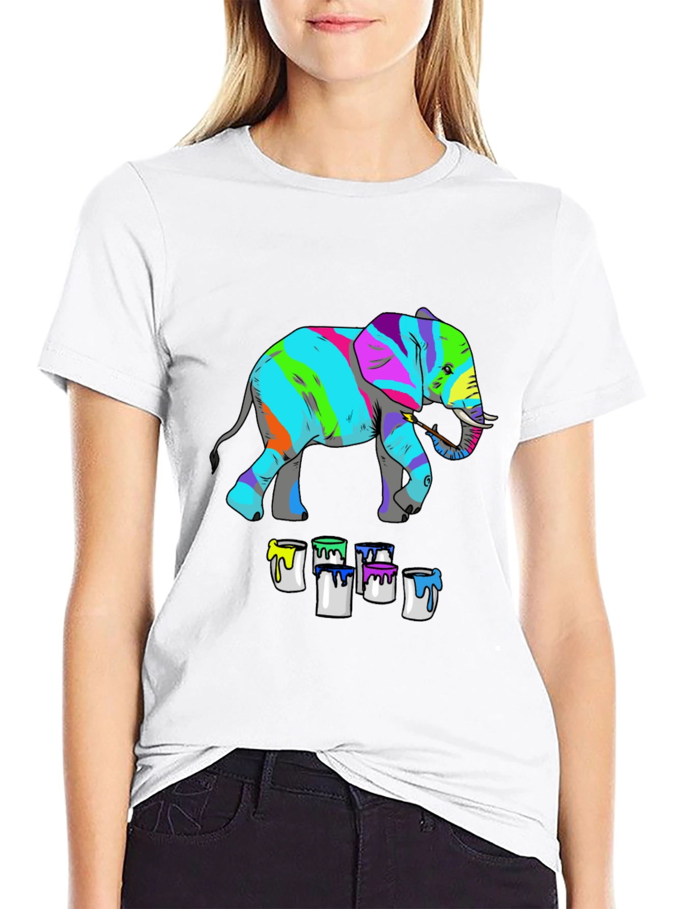 Colorful Elephant Painting T-Shirt