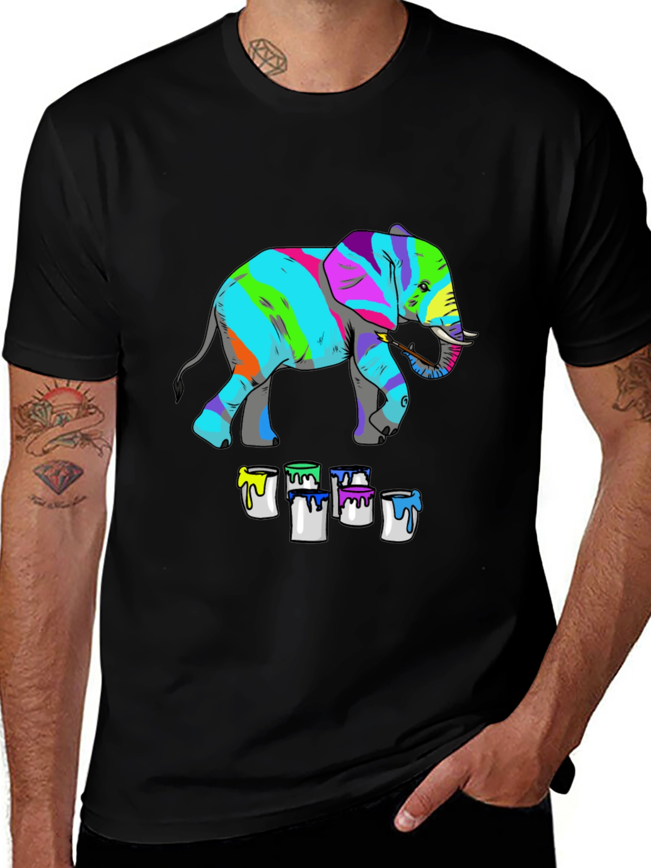 Colorful Elephant Painting T-Shirt