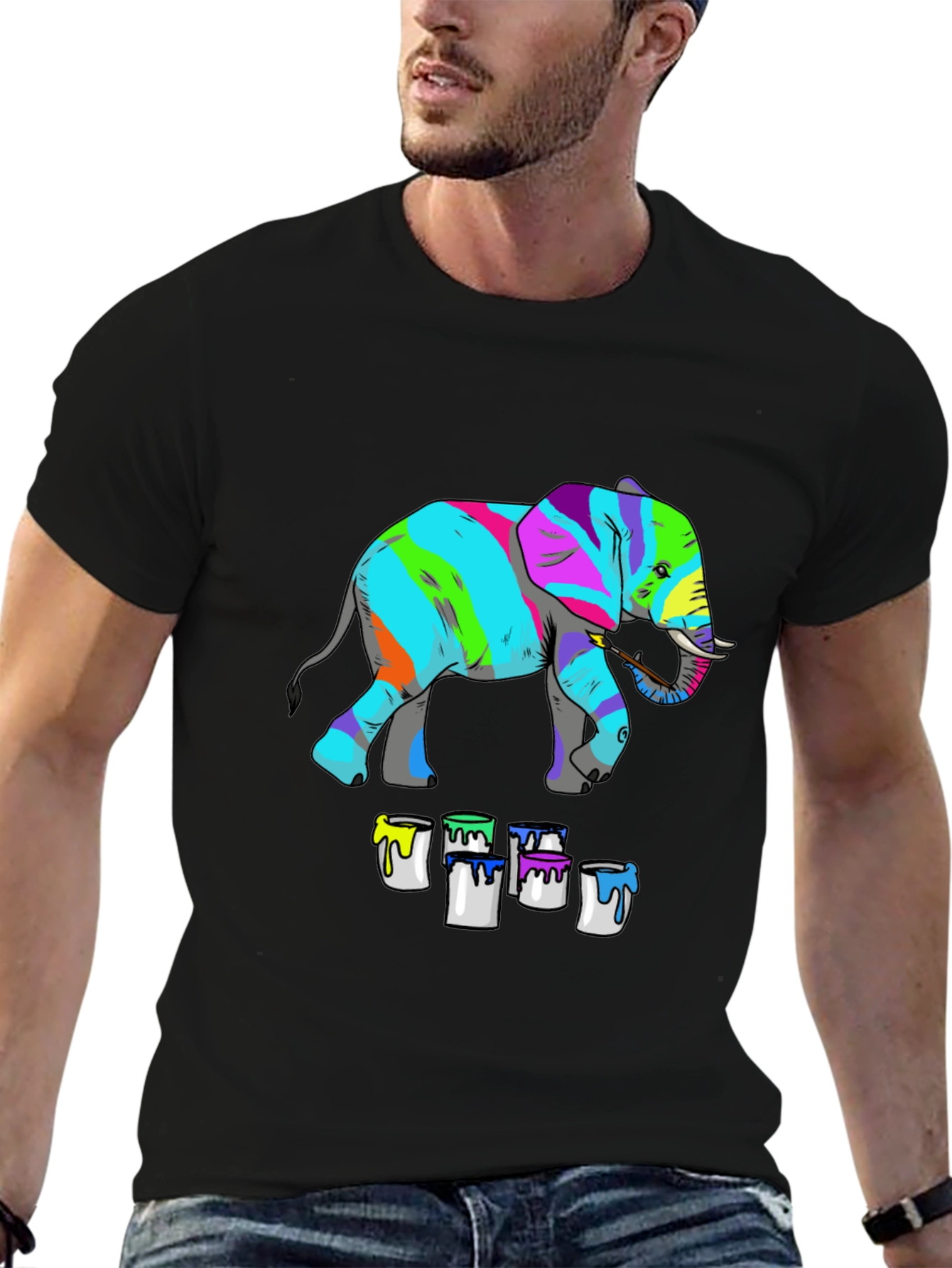 Colorful Elephant Painting T-Shirt