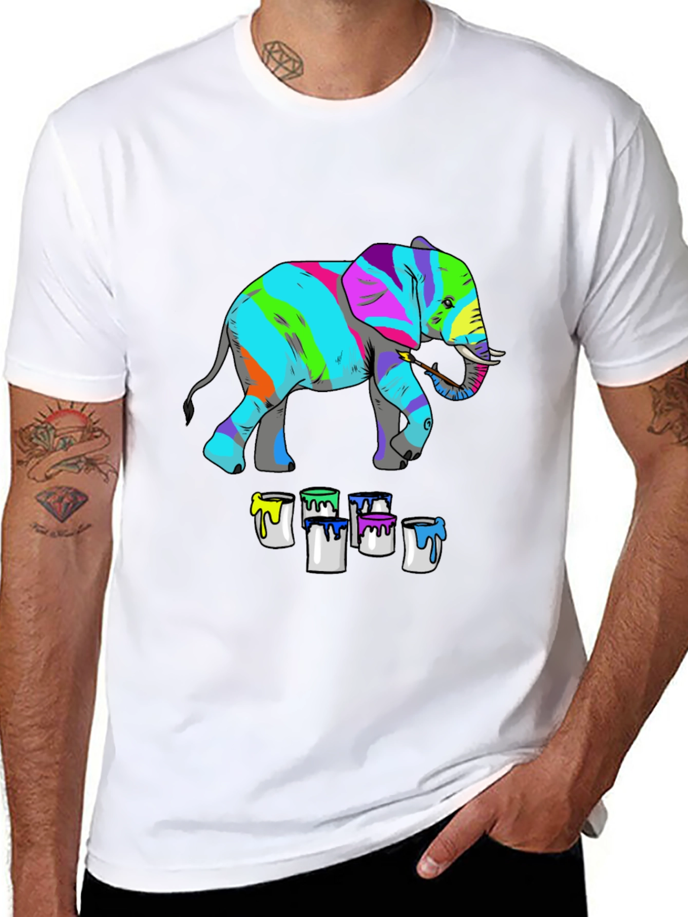 Colorful Elephant Painting T-Shirt