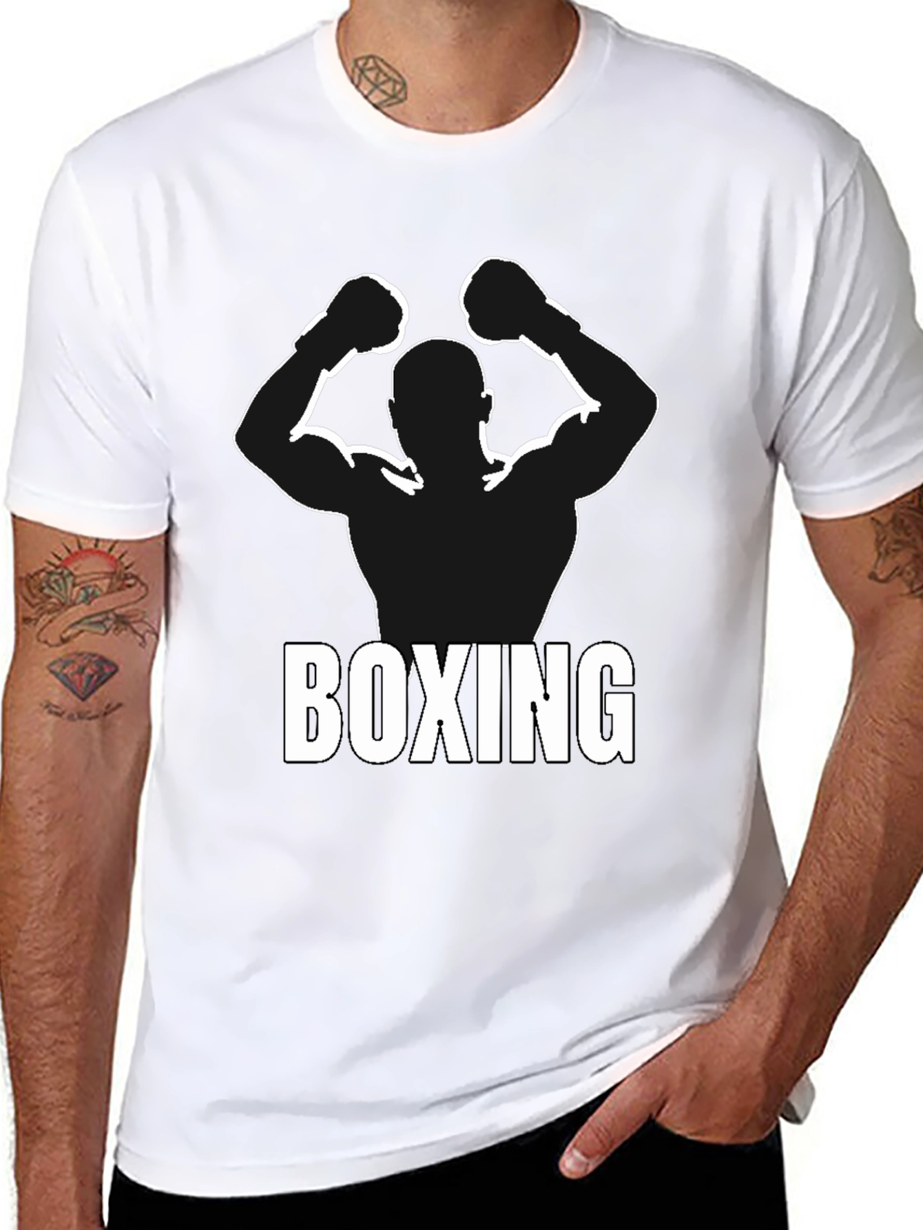 Boxing Silhouette Graphic T-Shirt