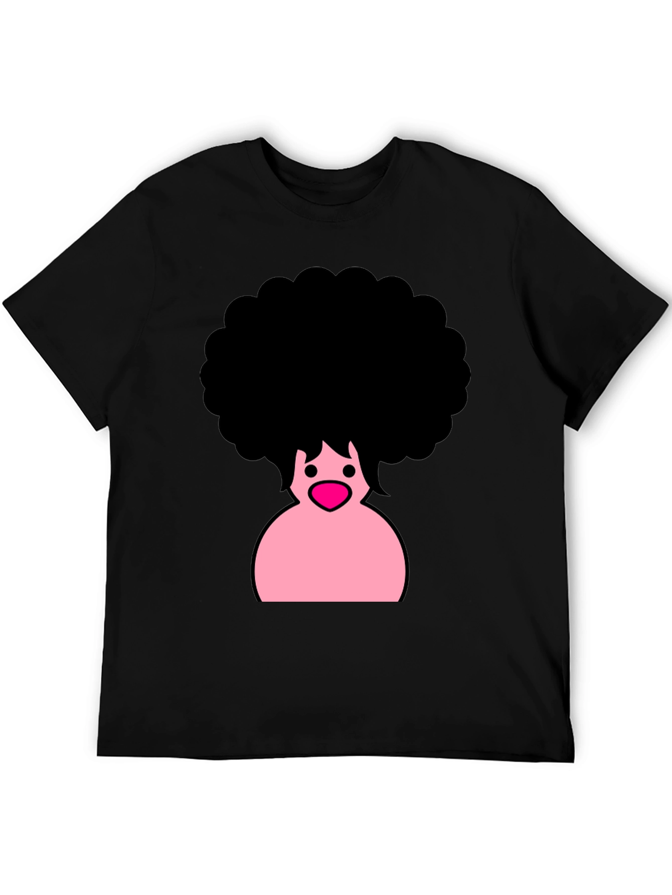 Afro Cartoon Graphic Black T-Shirt