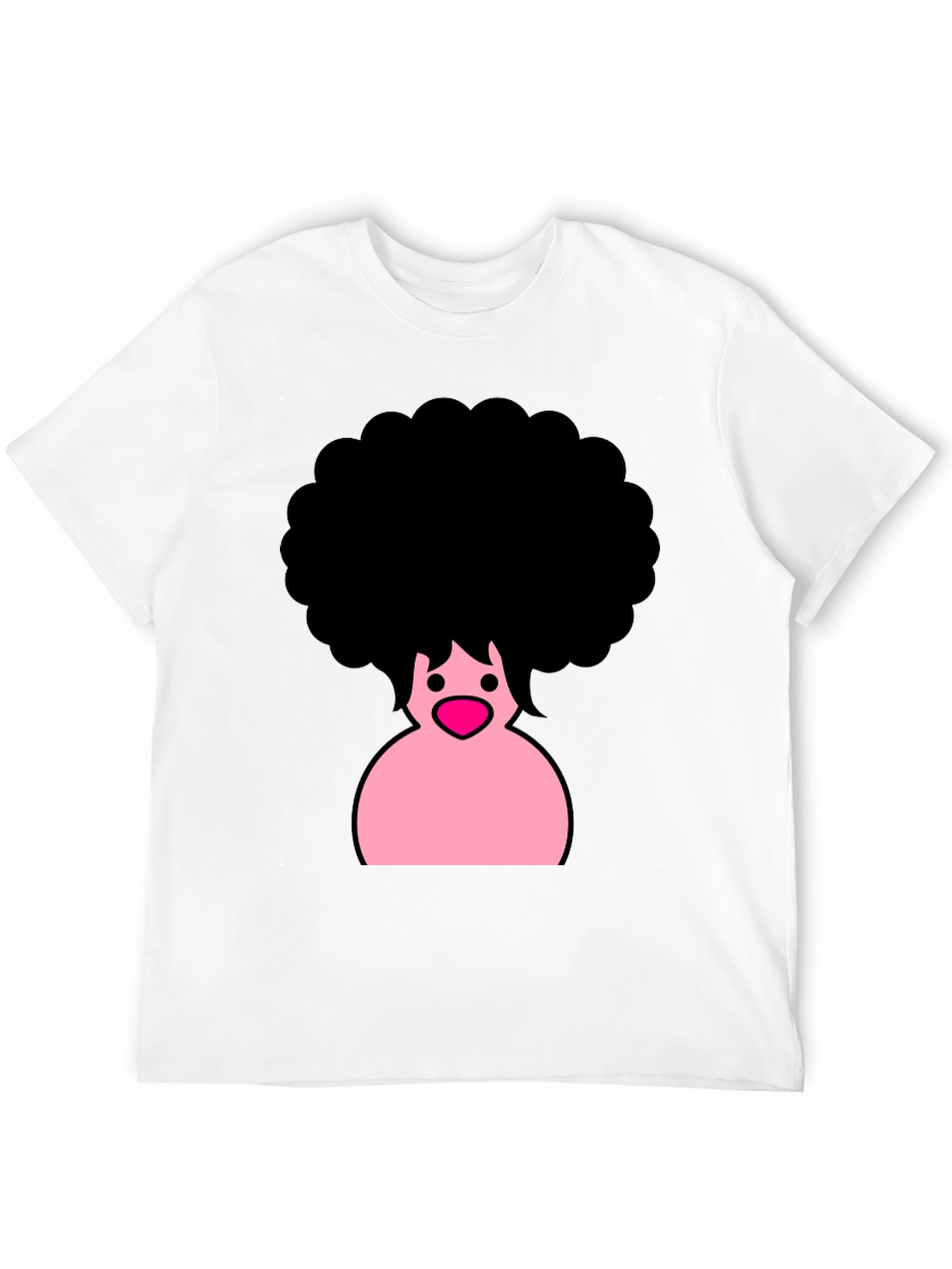 Afro Cartoon Graphic Black T-Shirt
