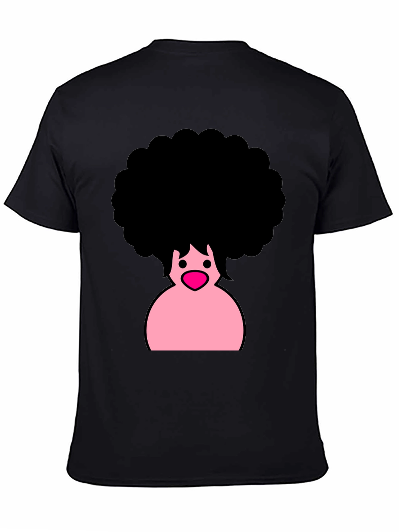 Afro Cartoon Graphic Black T-Shirt