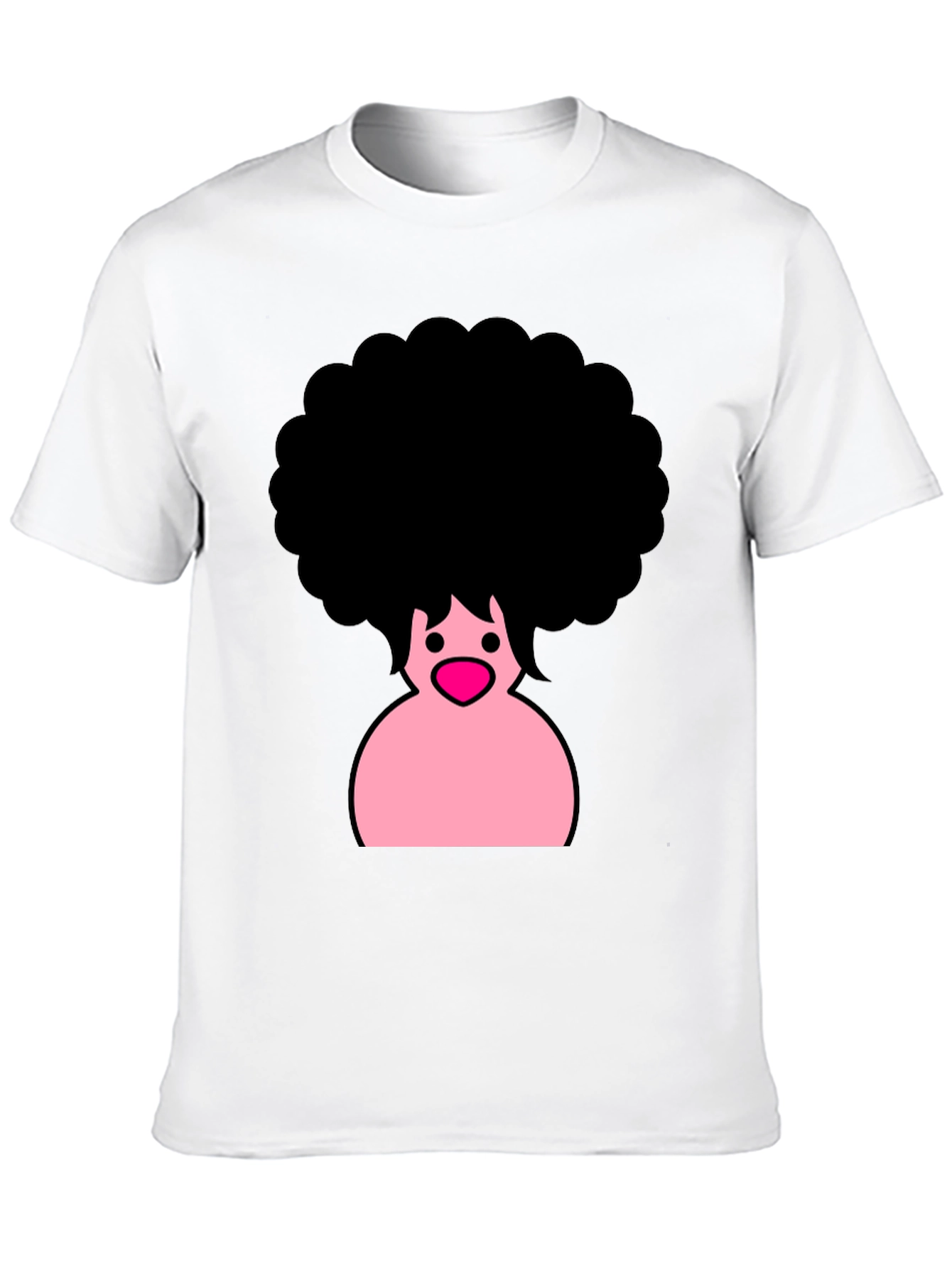Afro Cartoon Graphic Black T-Shirt
