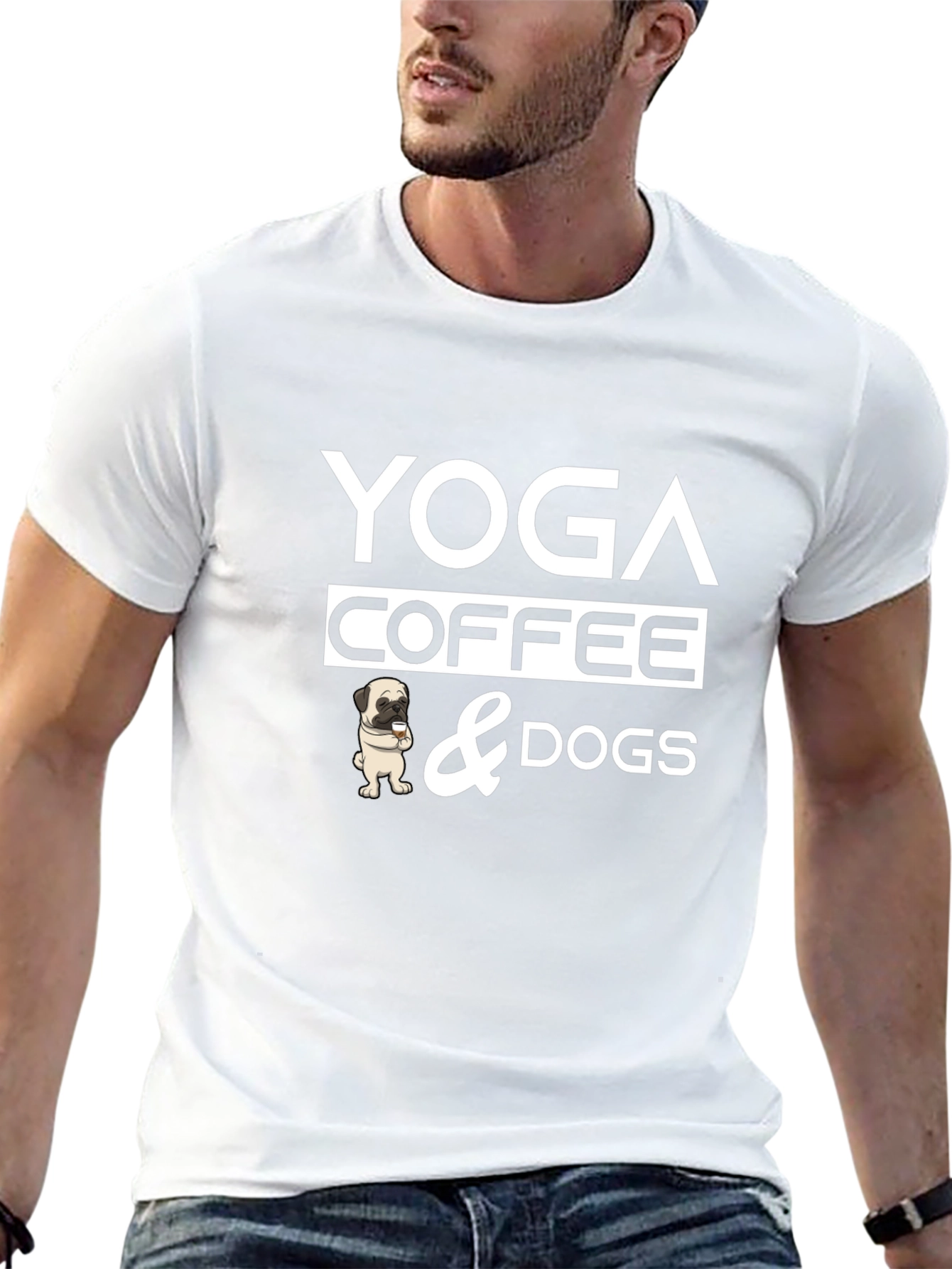 Yoga Coffee and Dogs Graphic Tee
