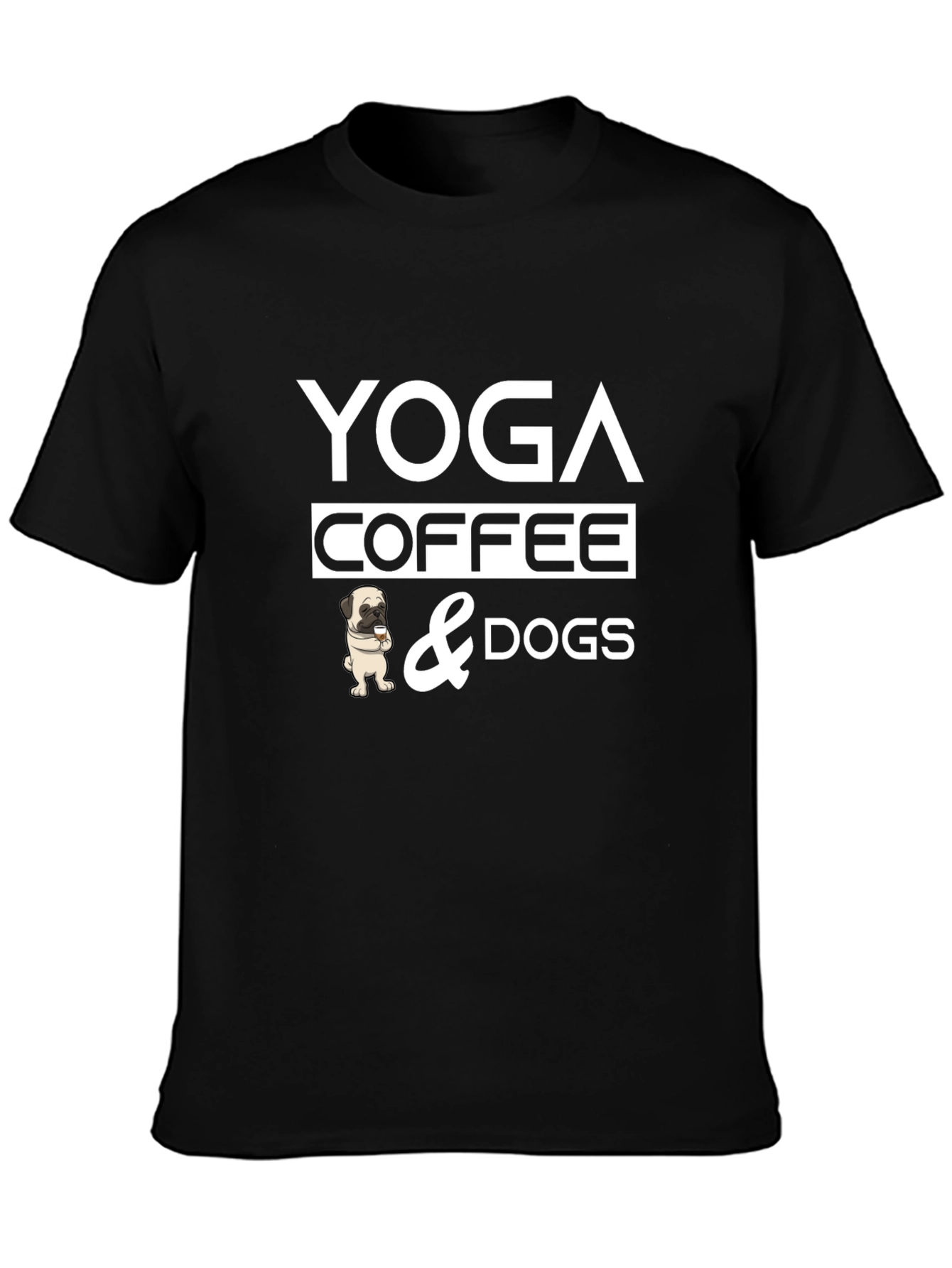 Yoga Coffee and Dogs Graphic Tee