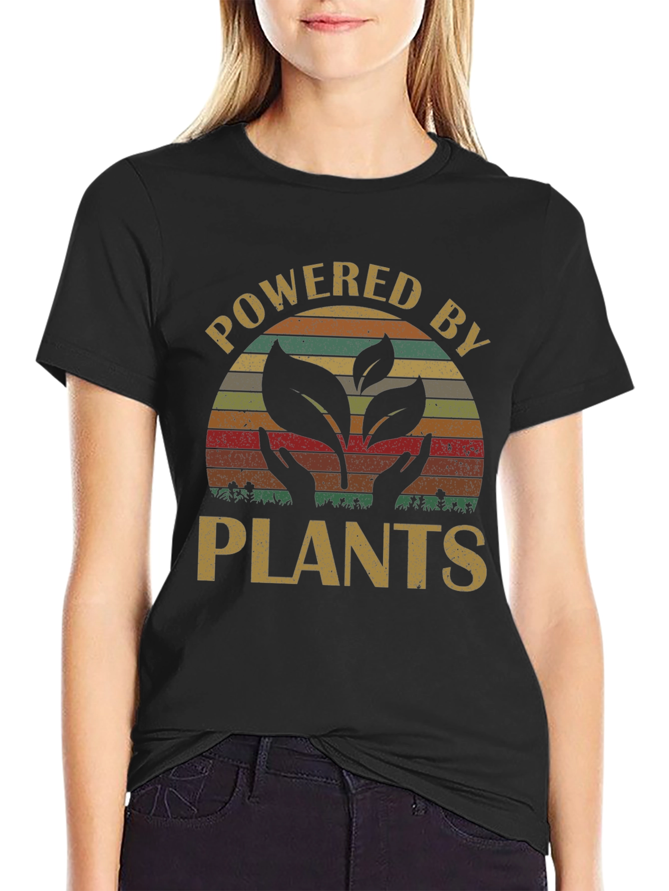 Powered by Plants T-Shirt Vegan Lifestyle Graphic Tee