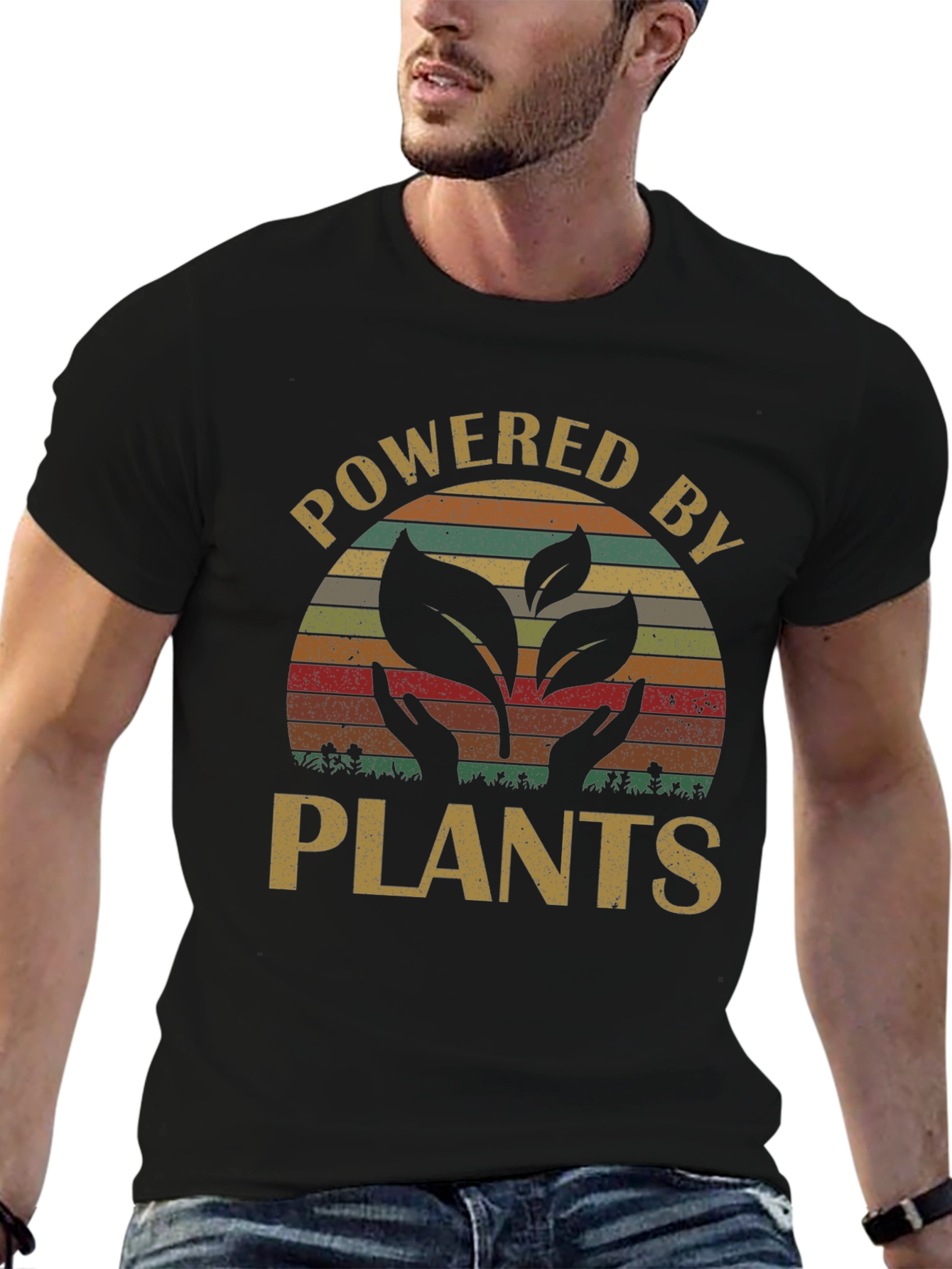 Powered by Plants T-Shirt Vegan Lifestyle Graphic Tee