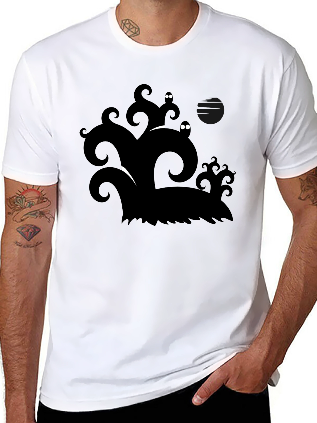 Tentacle Graphic Tee - Mens Black Cotton T-Shirt