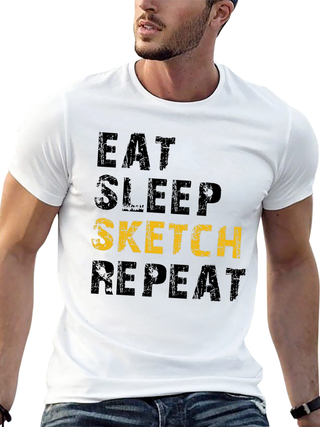 Eat Sleep Sketch Repeat Graphic Tee