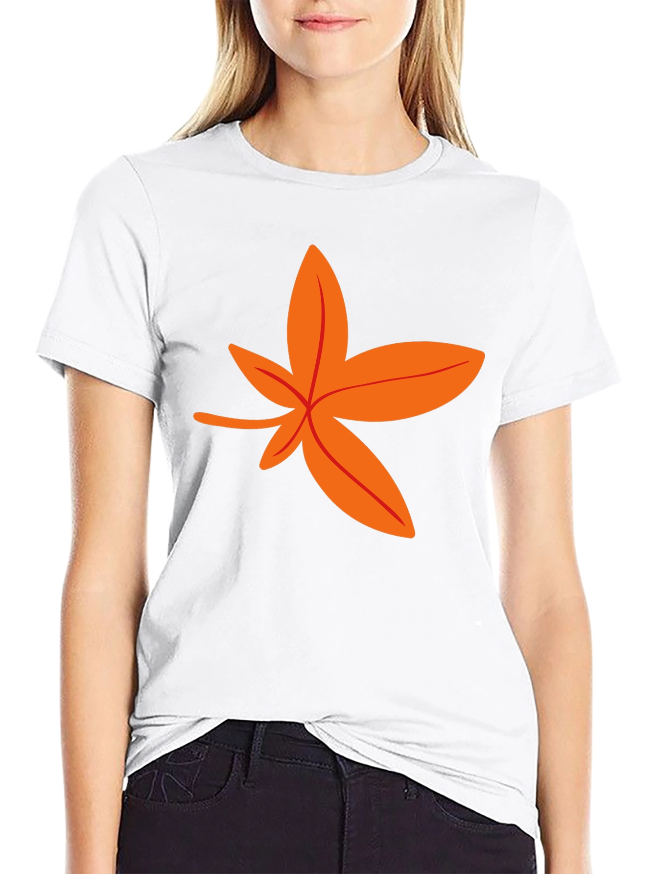 Autumn Leaf Graphic Tee - Stylish Black T-Shirt