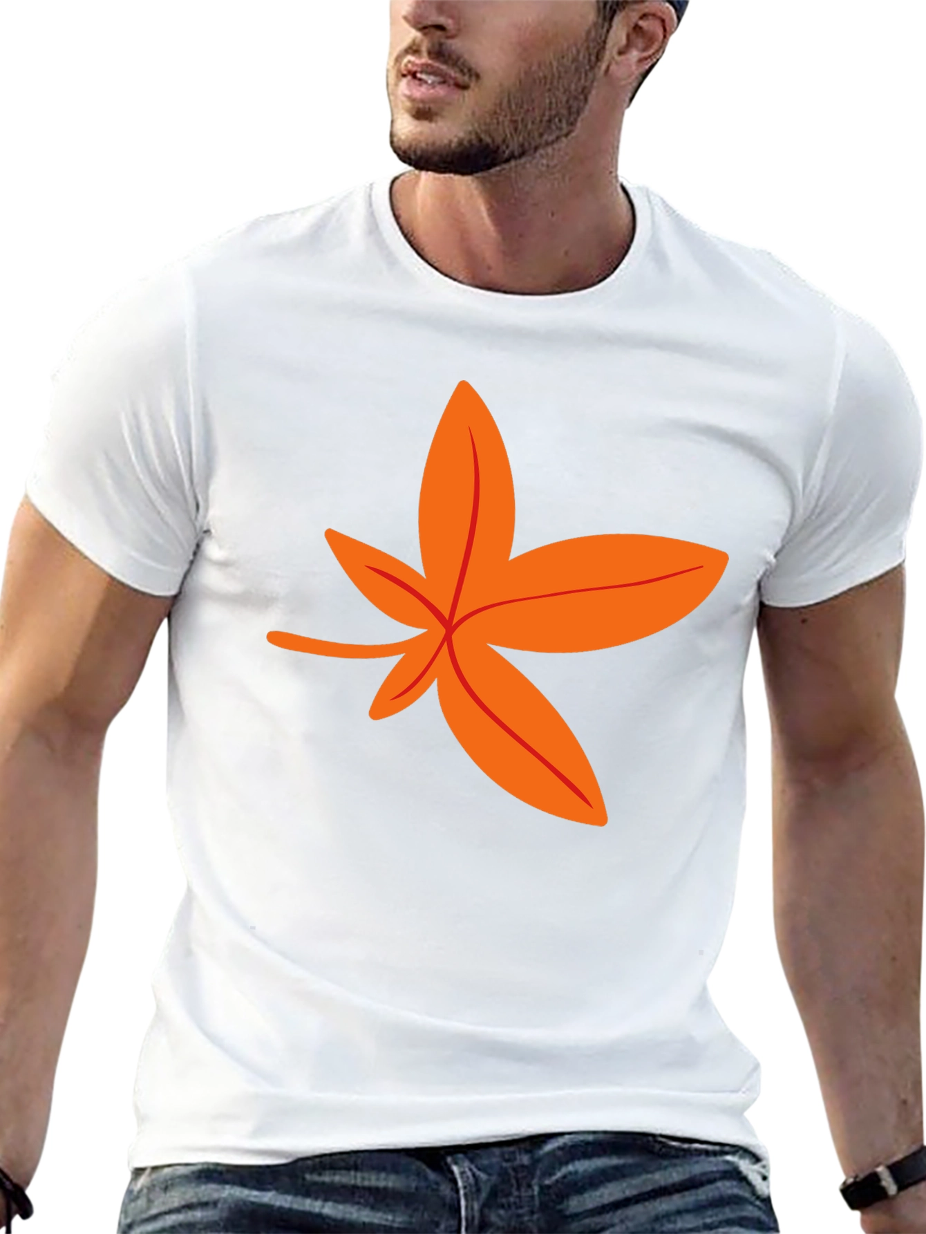 Autumn Leaf Graphic Tee - Stylish Black T-Shirt