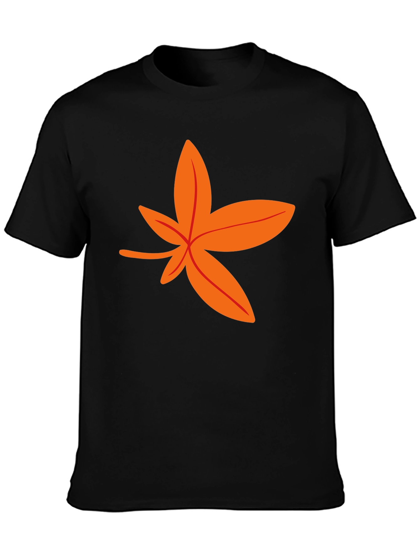 Autumn Leaf Graphic Tee - Stylish Black T-Shirt