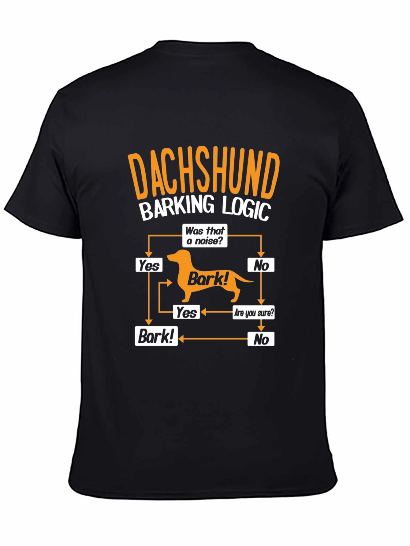 Dachshund Barking Logic Mens Graphic T-Shirt