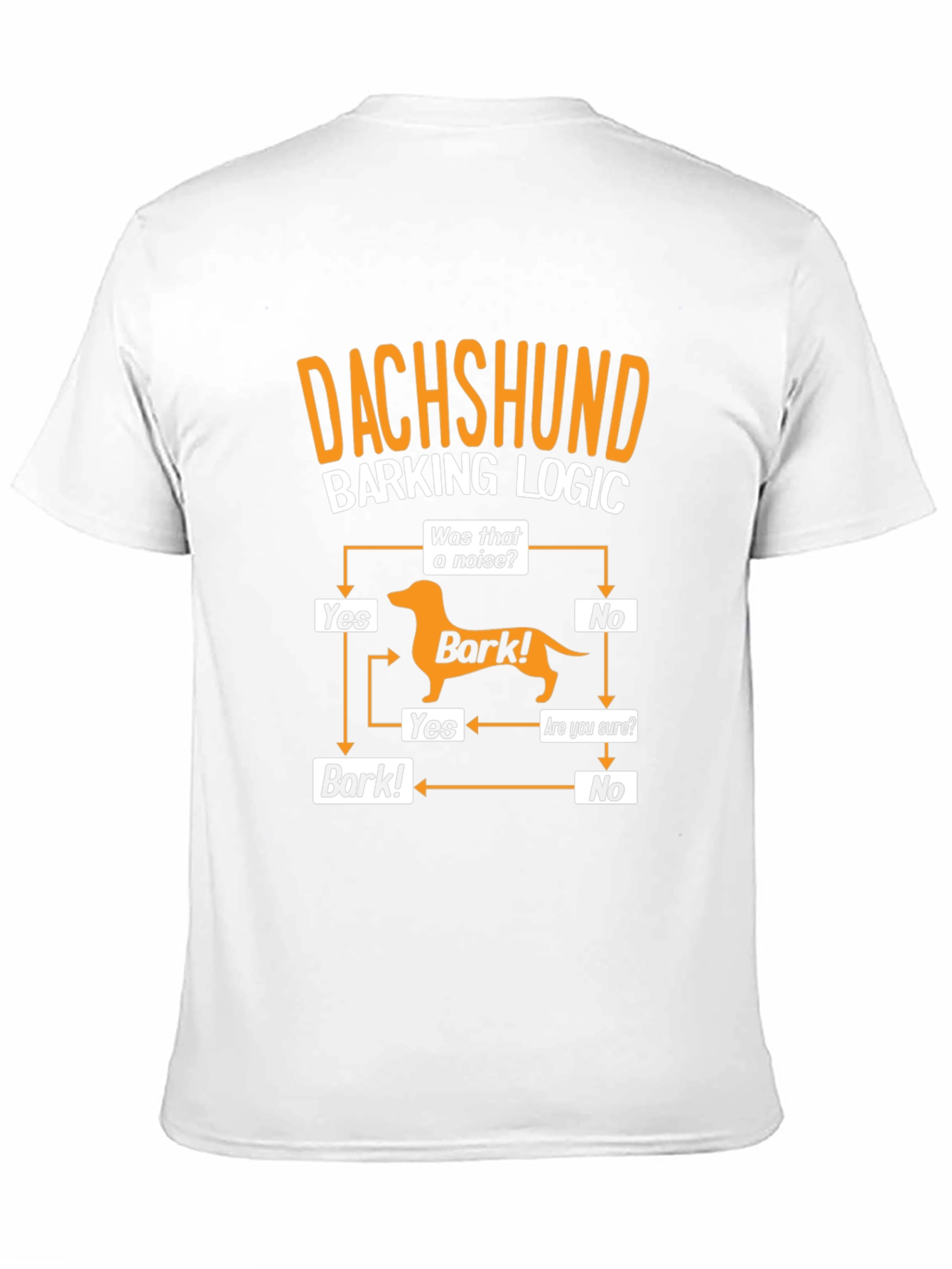 Dachshund Barking Logic Mens Graphic T-Shirt