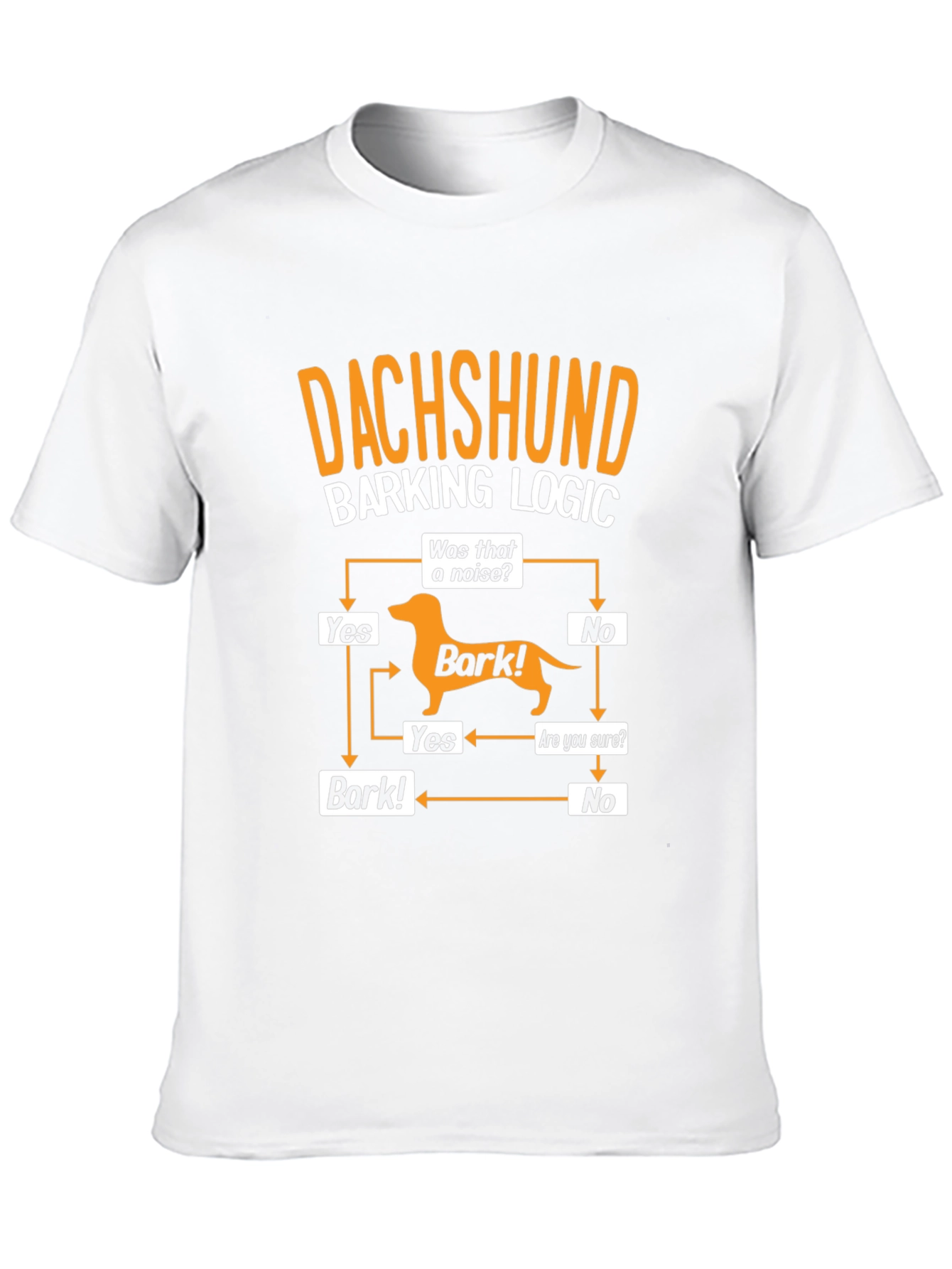 Dachshund Barking Logic Mens Graphic T-Shirt