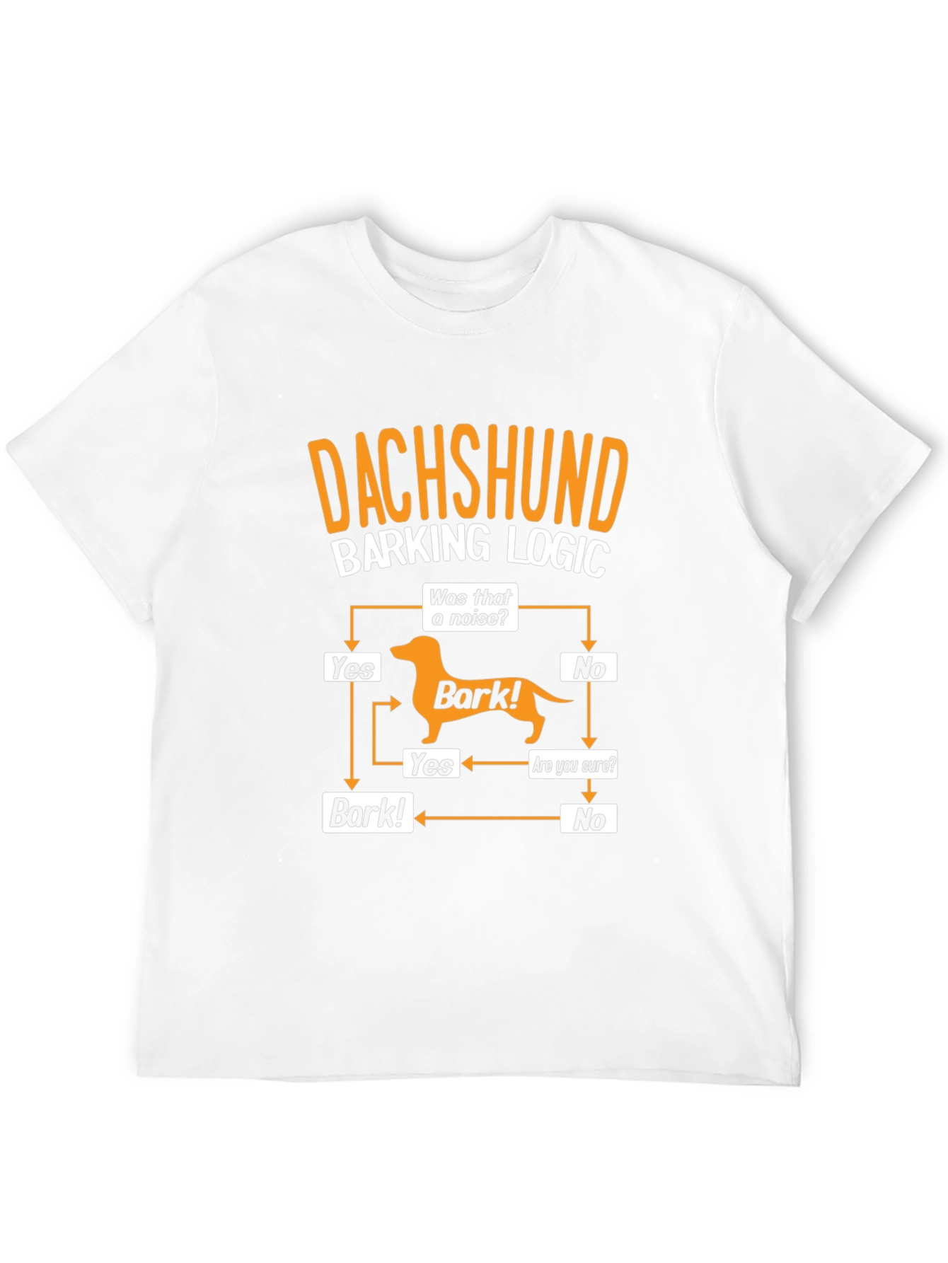 Dachshund Barking Logic Mens Graphic T-Shirt