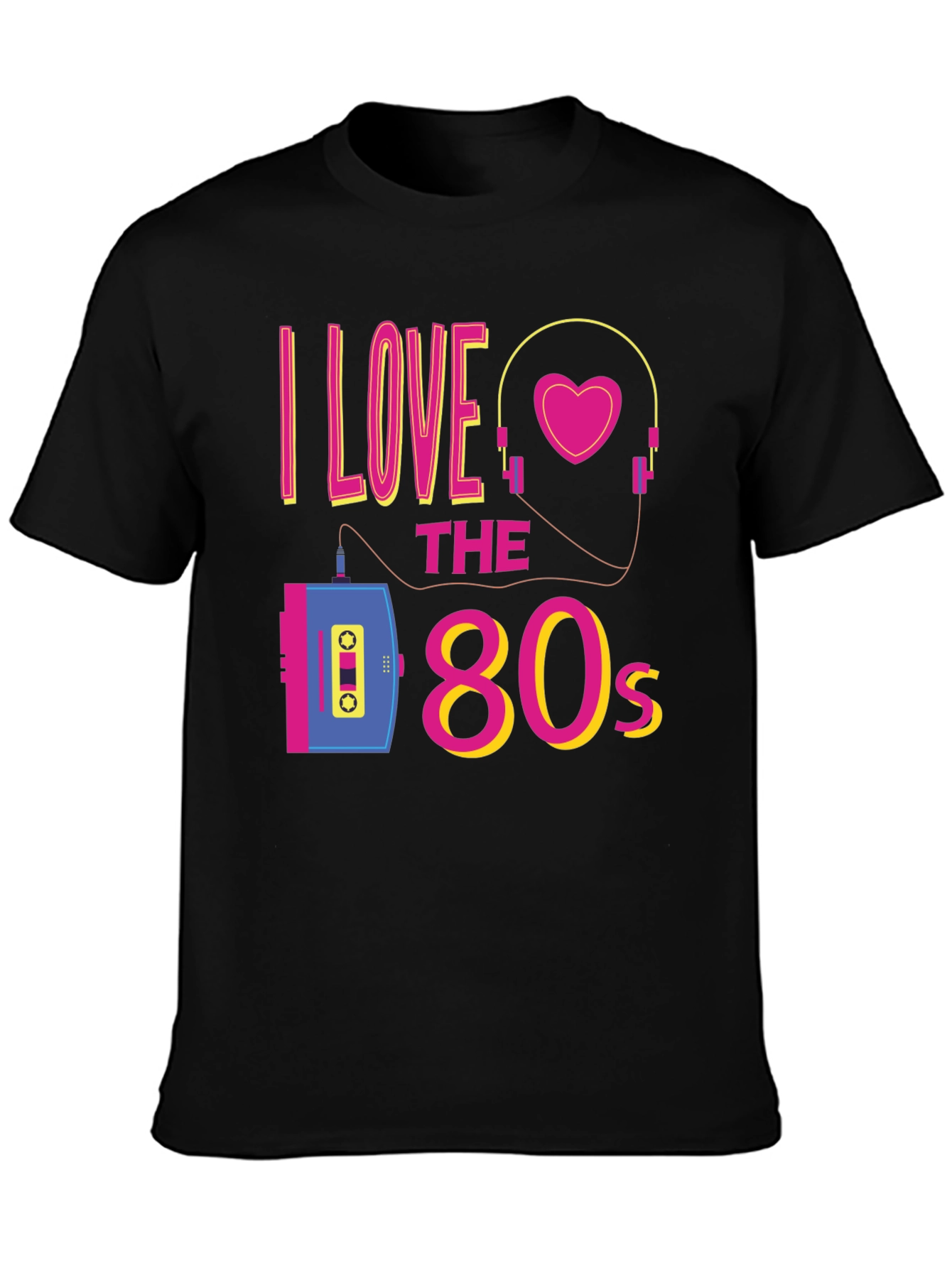 I Love the 80s Black Graphic Tee