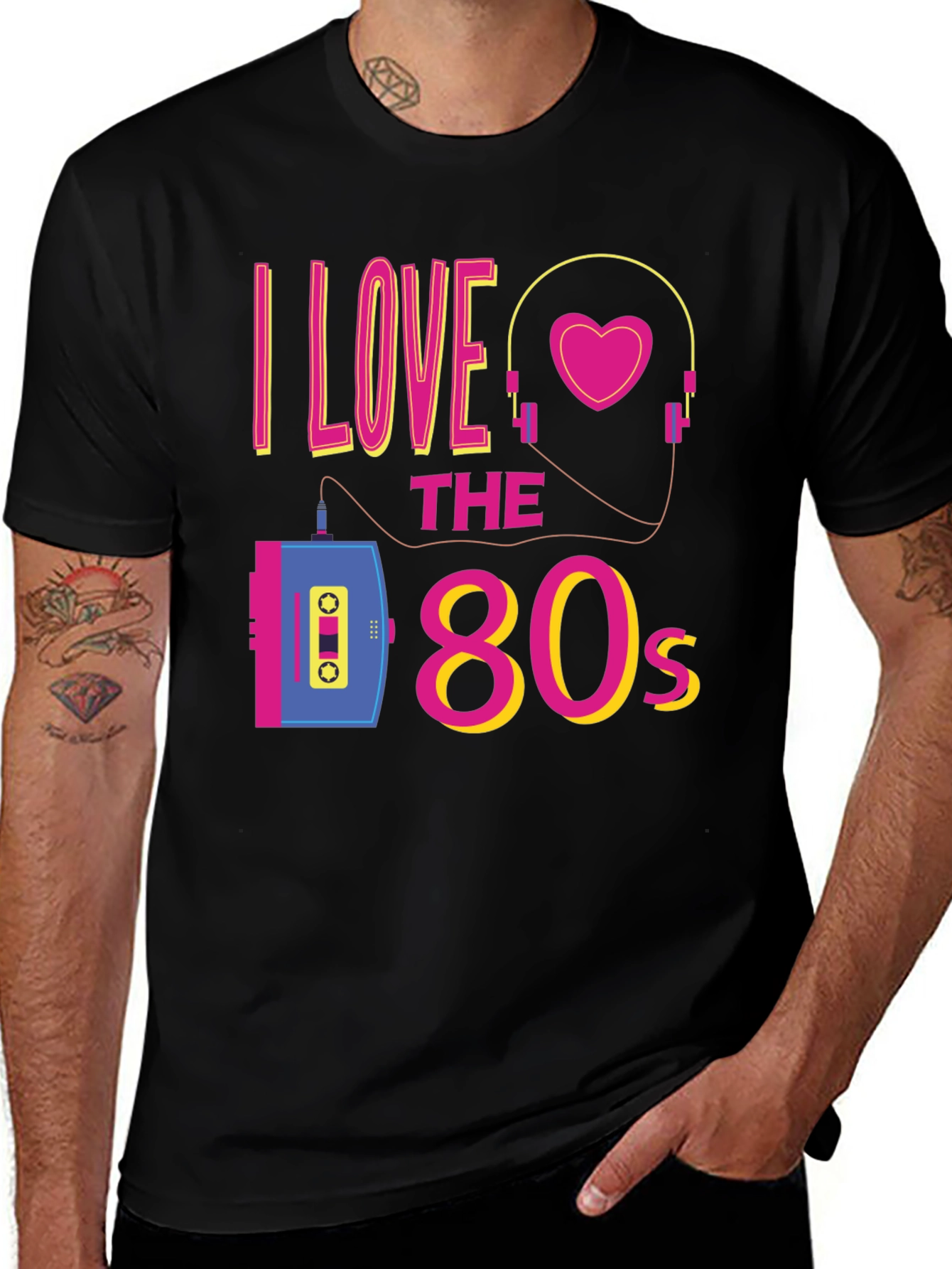 I Love the 80s Black Graphic Tee