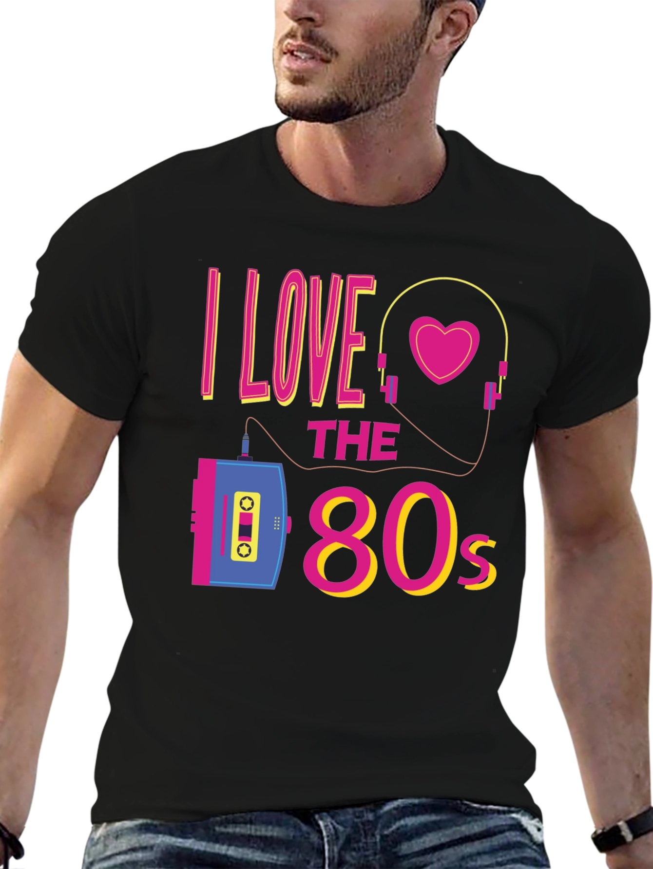 I Love the 80s Black Graphic Tee