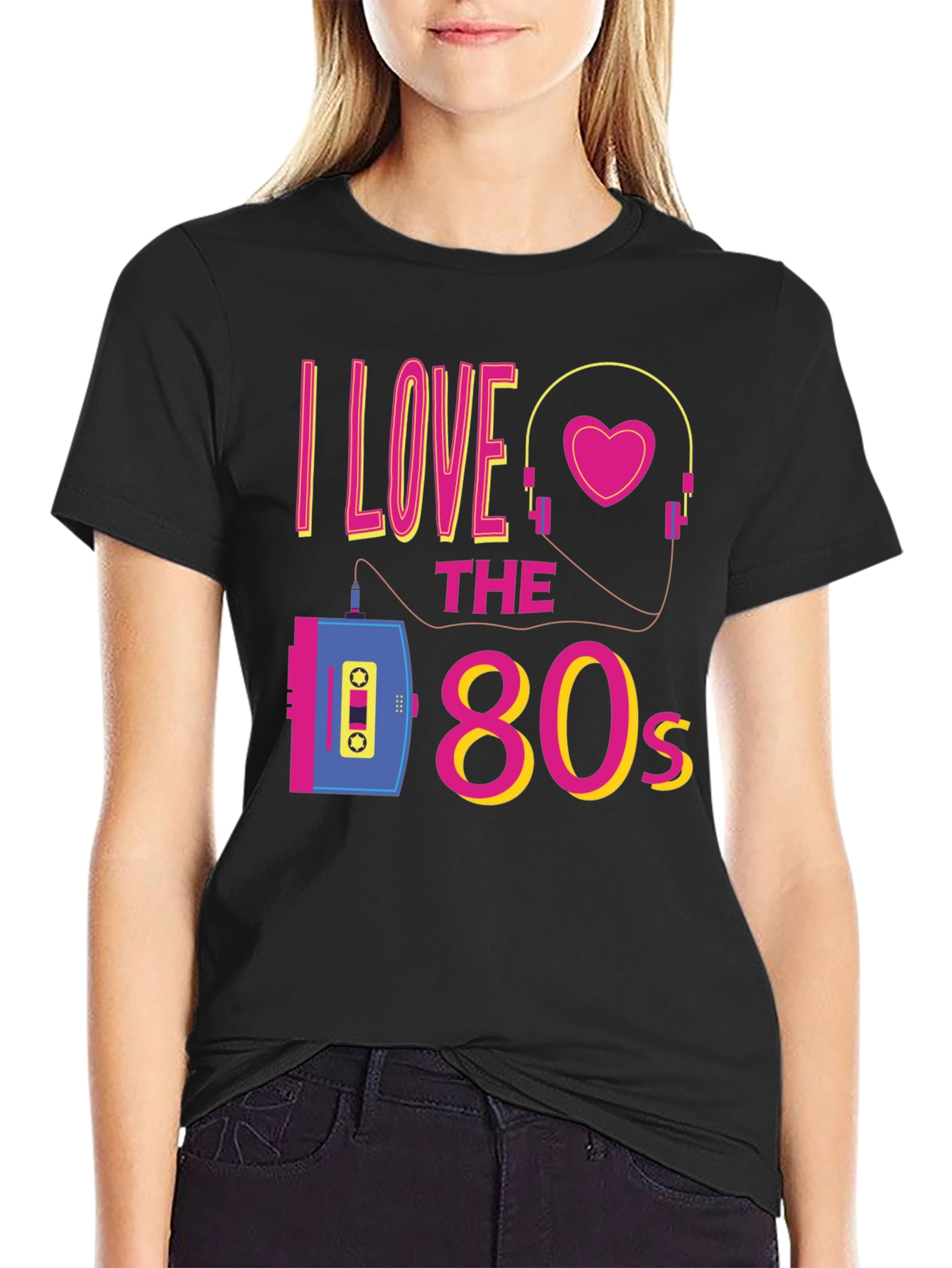 I Love the 80s Black Graphic Tee