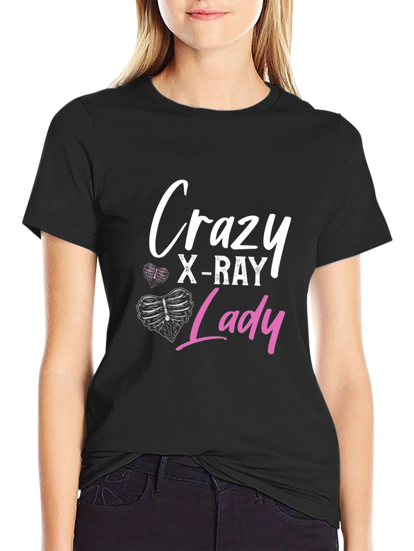 Crazy X-Ray Lady Graphic Tee - Radiology Gift