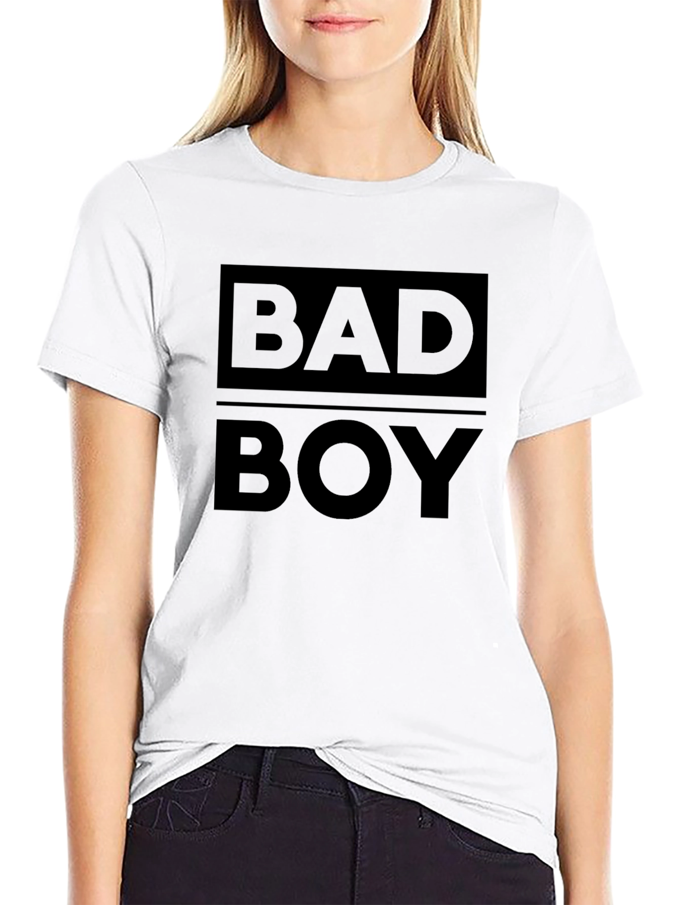 Black Bad Boy Graphic Print T-Shirt