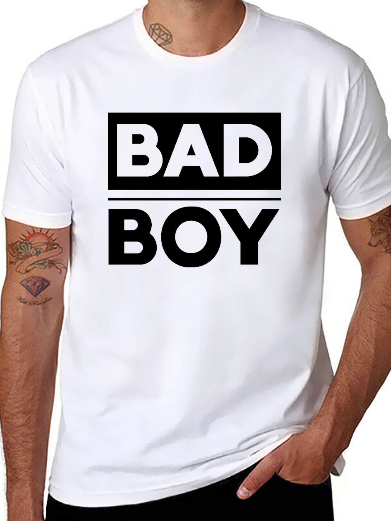 Black Bad Boy Graphic Print T-Shirt