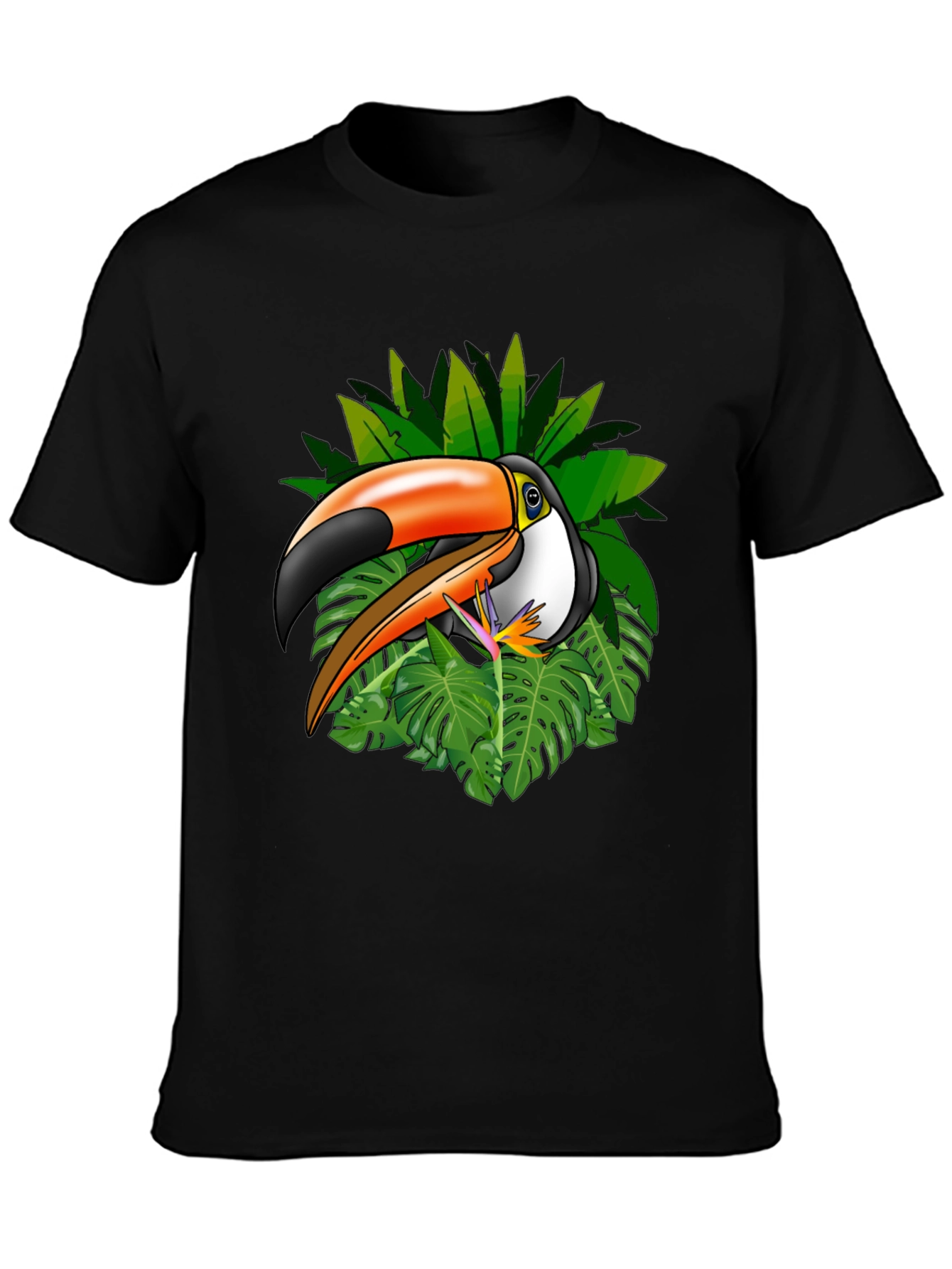 Tropical Toucan Graphic Tee - Black
