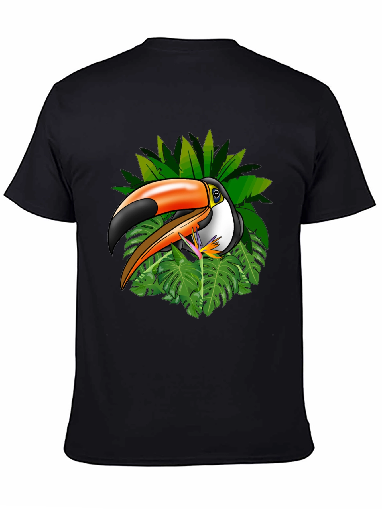 Tropical Toucan Graphic Tee - Black